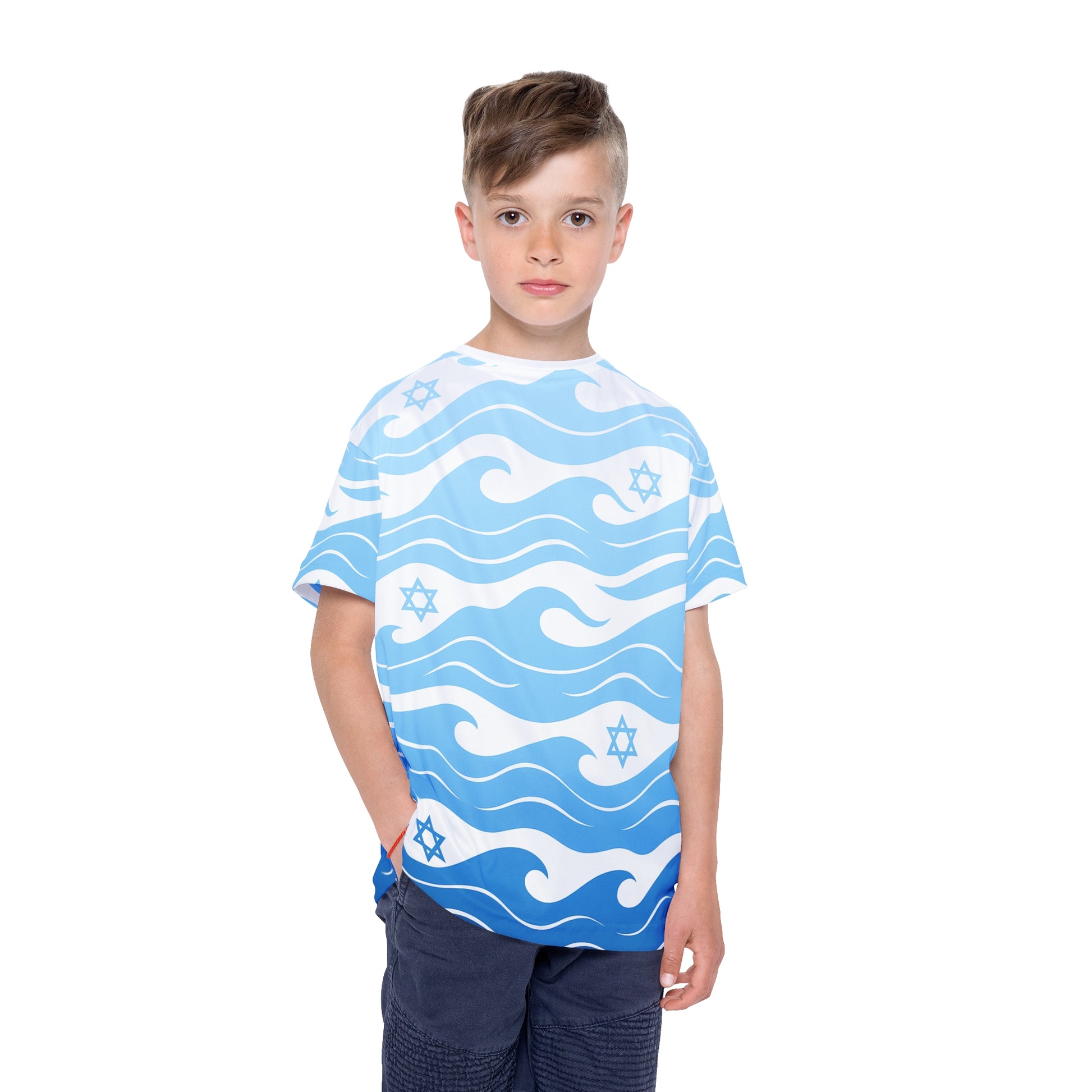 Waves of the Land Kids Sports Jersey (AOP) - American Zionist