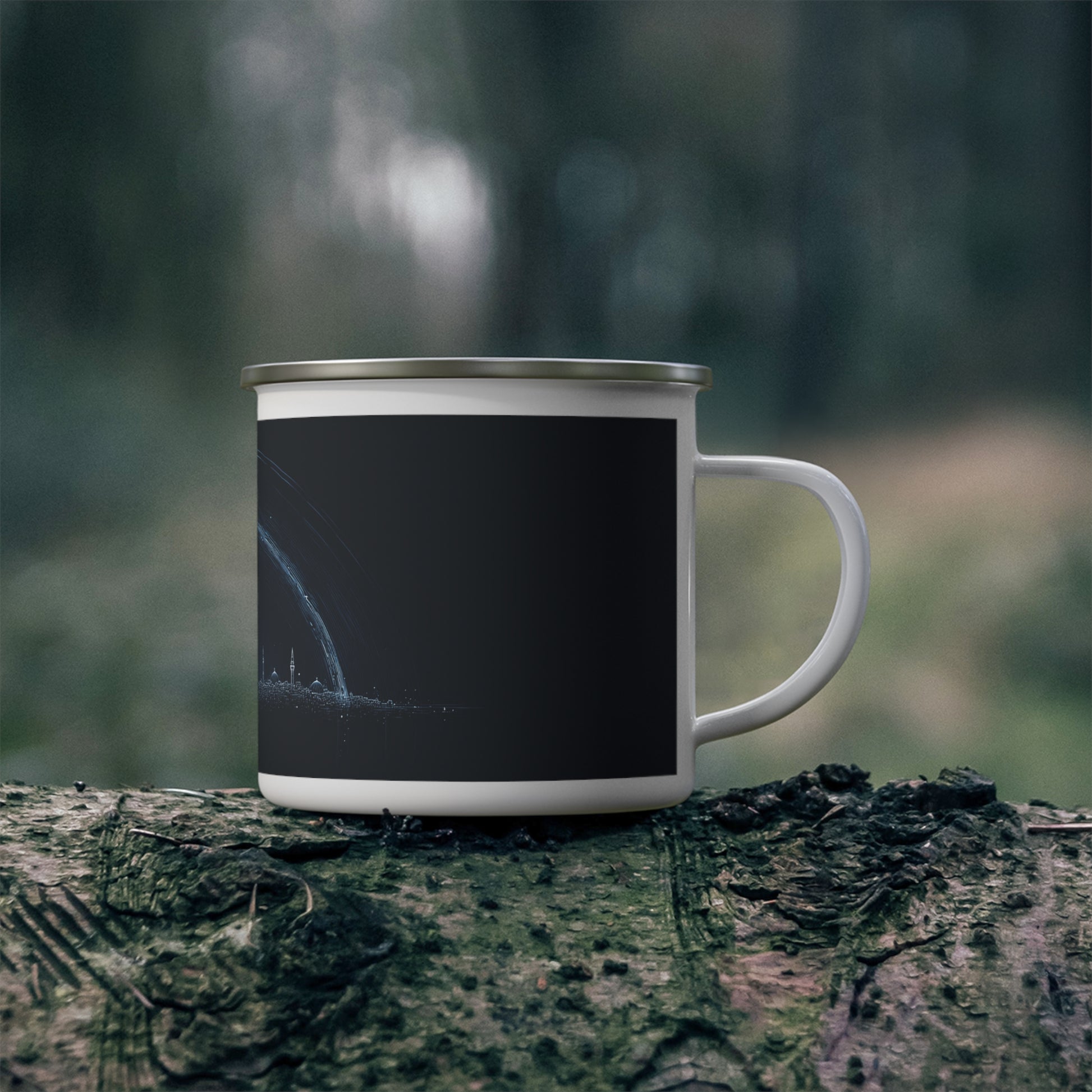 Futuristic City of Israel Enamel Camping Mug - American Zionist