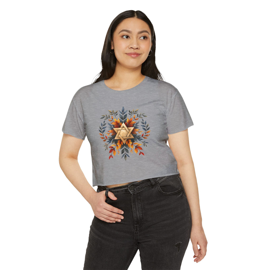 Star of David Wreath Women's Festival Crop Top - American Zionist