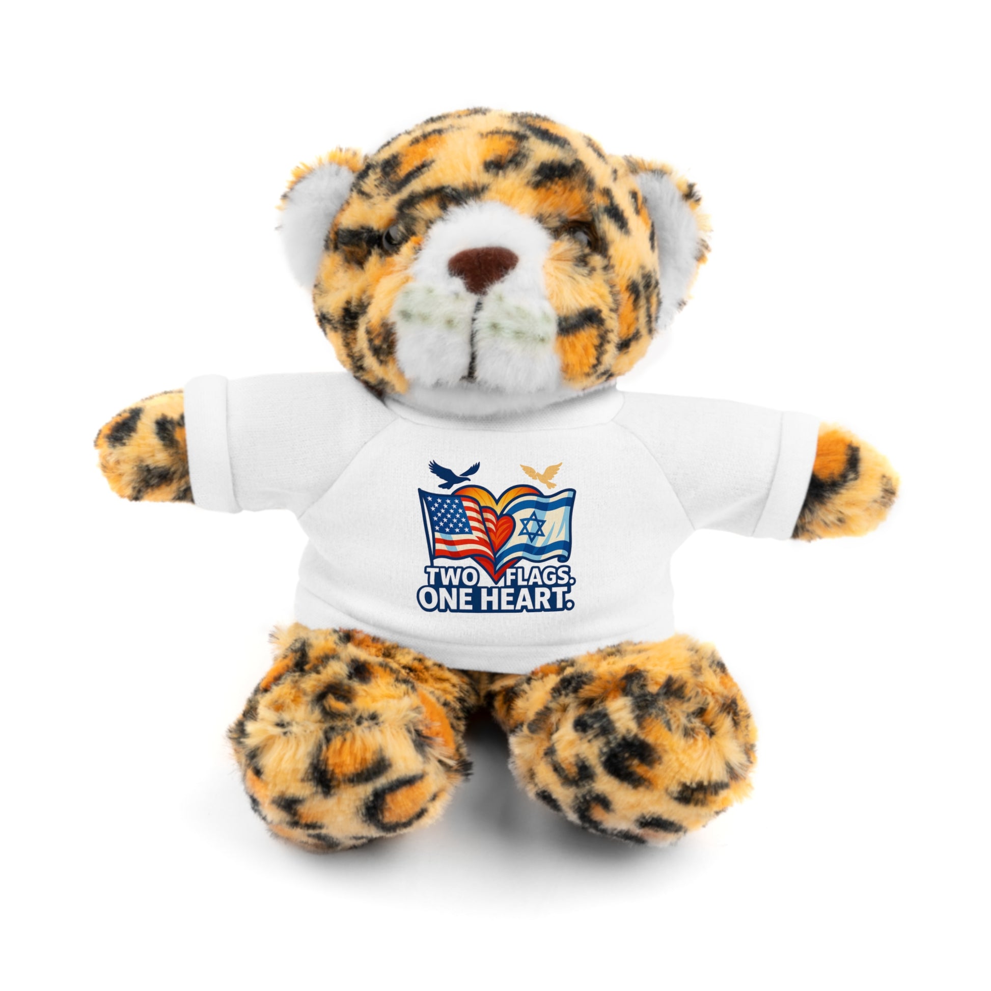 Two Flags. One Heart Stuffed Animals with Tee - American Zionist
