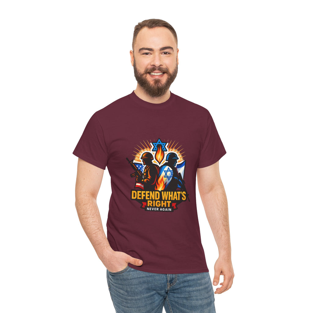 Defend Whats Right Unisex Heavy Cotton Tee - American Zionist