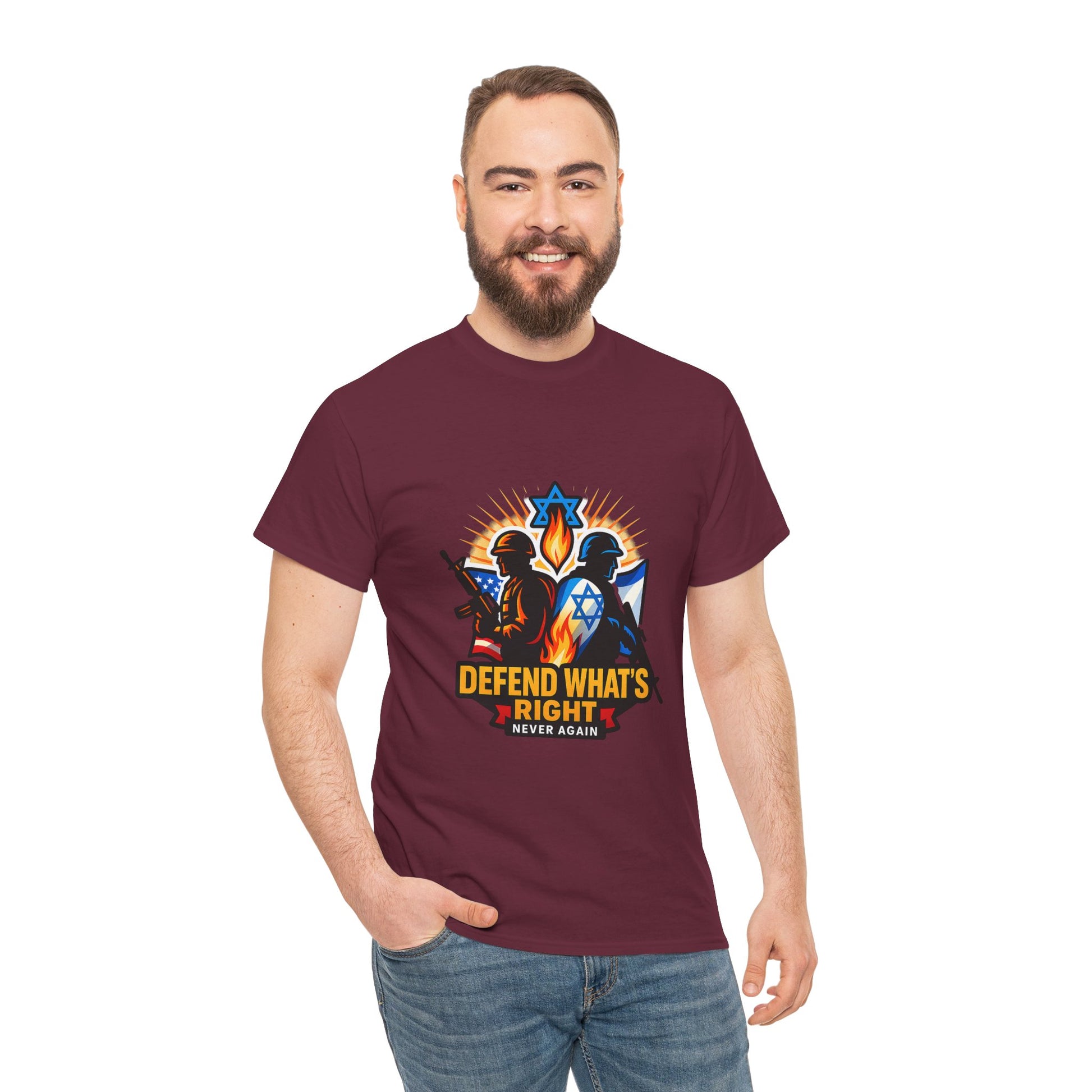 Defend Whats Right Unisex Heavy Cotton Tee - American Zionist