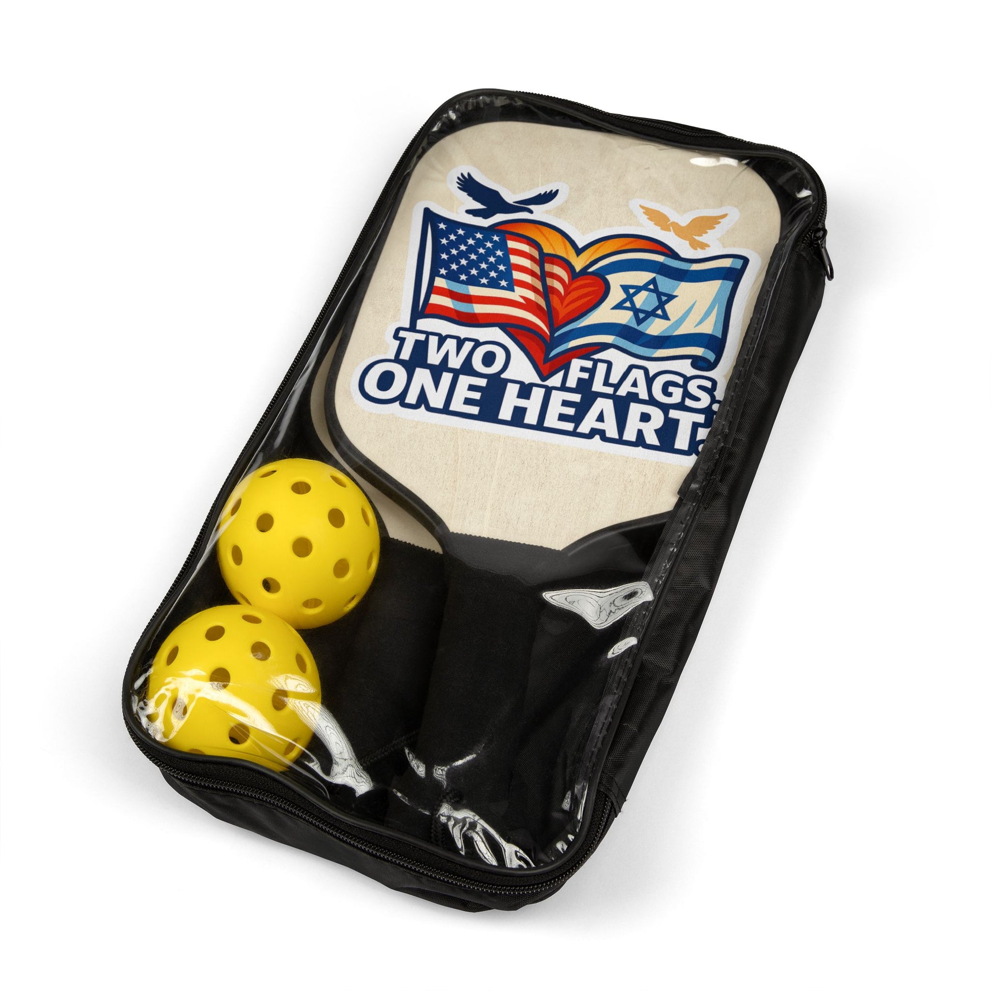 Two Flags One Heart Pickleball Kit - American Zionist