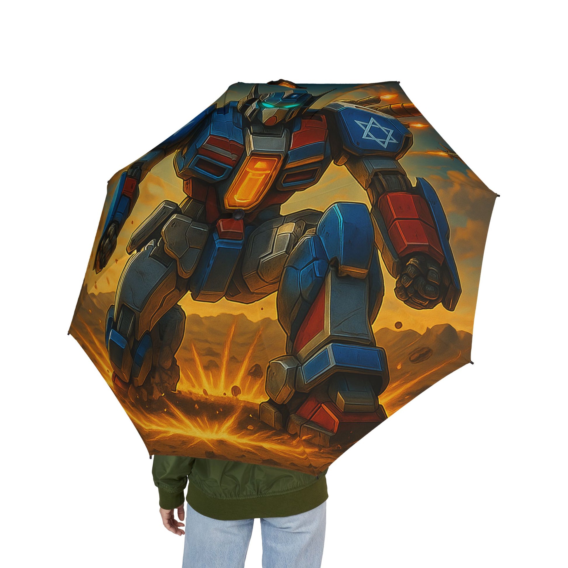 Zion Prime Semi - Automatic Foldable Umbrella - American Zionist