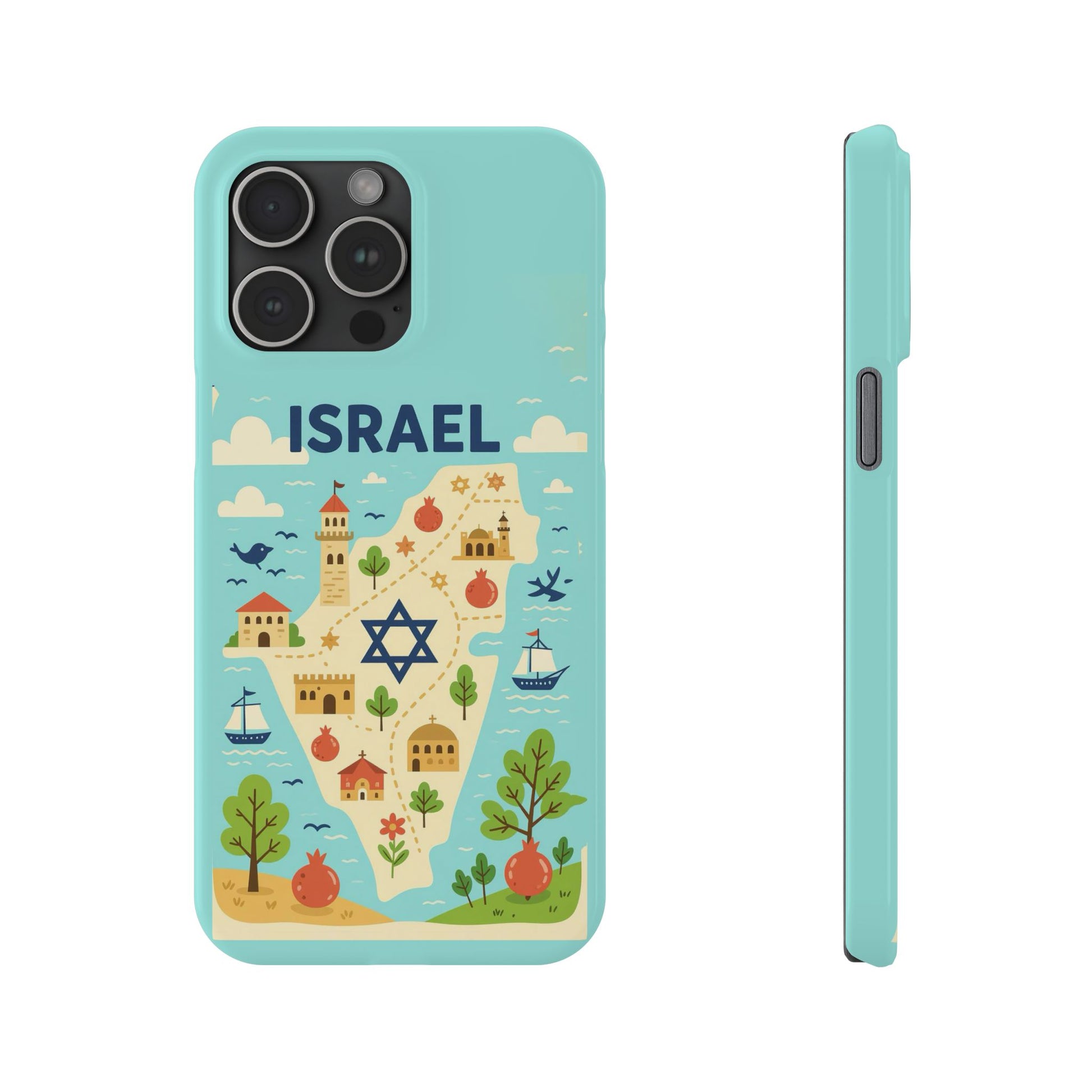 Map of Israel Slim Phone Cases - American Zionist