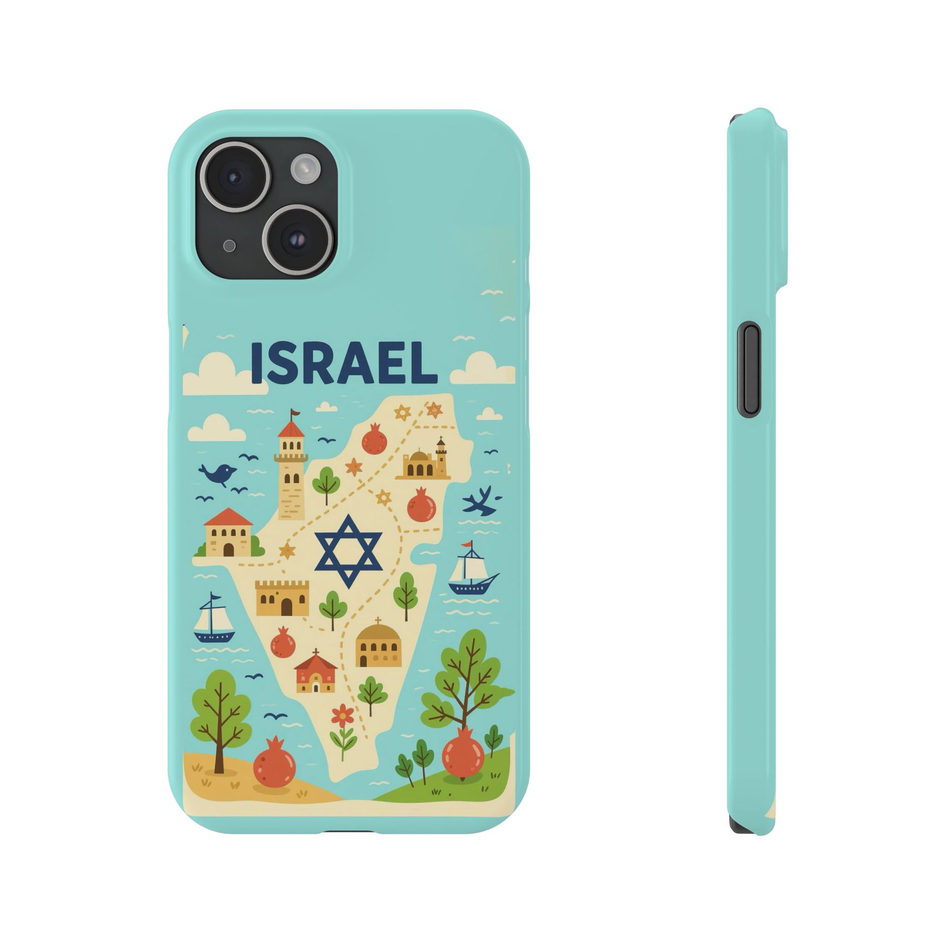 Map of Israel Slim Phone Cases - American Zionist