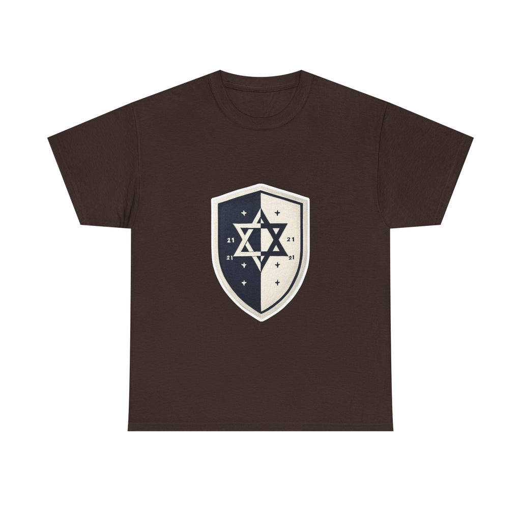 Black and White Shield Unisex Heavy Cotton Tee - American Zionist