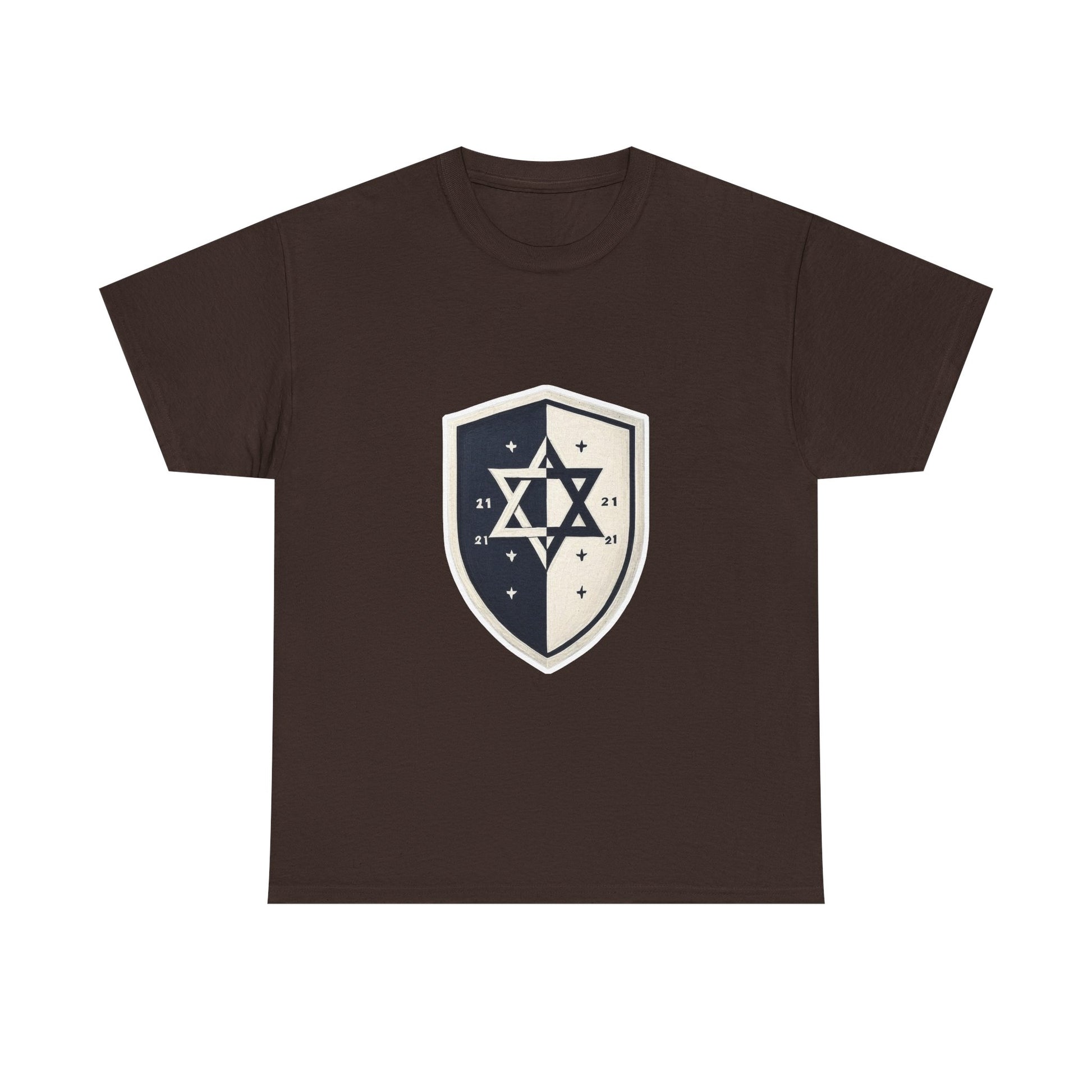 Black and White Shield Unisex Heavy Cotton Tee - American Zionist