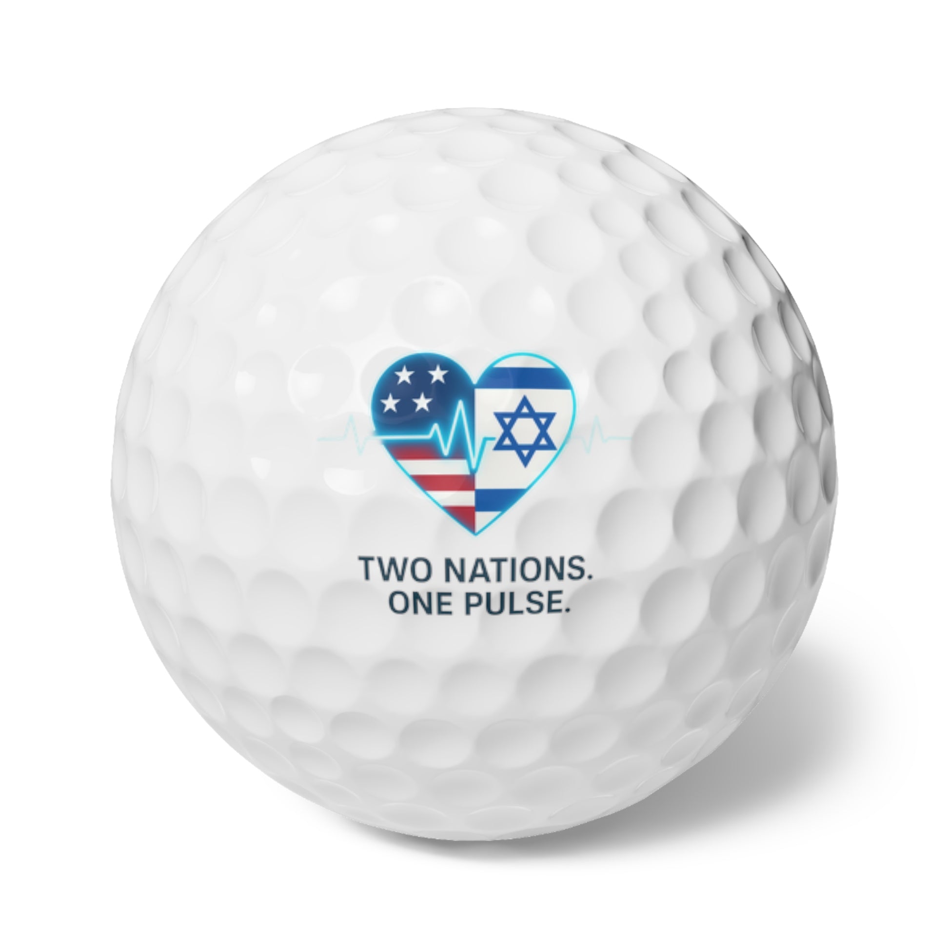 Two Nations. One Pulse Golf Balls, 6pcs - American Zionist