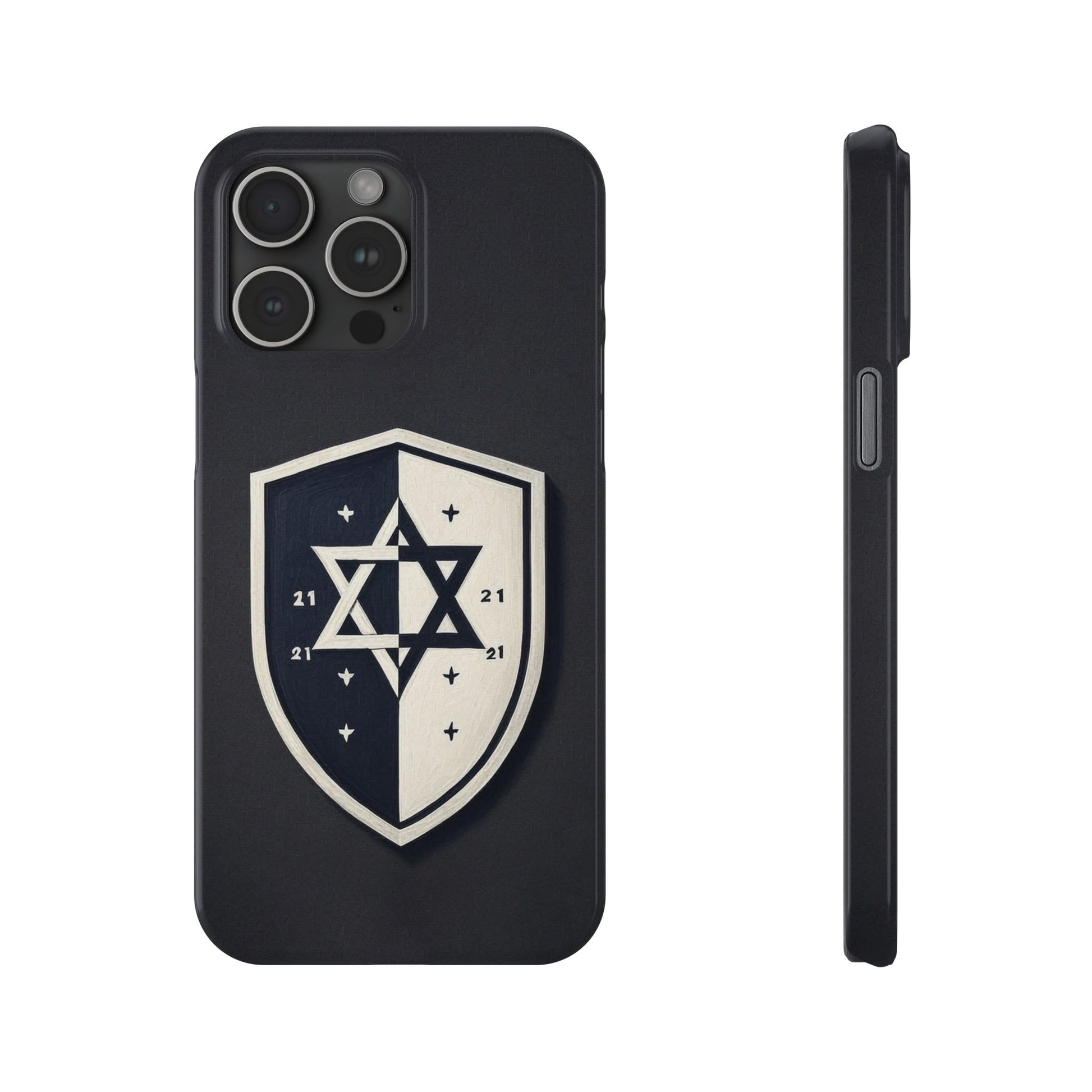 Black and White Shield Slim Phone Cases - American Zionist