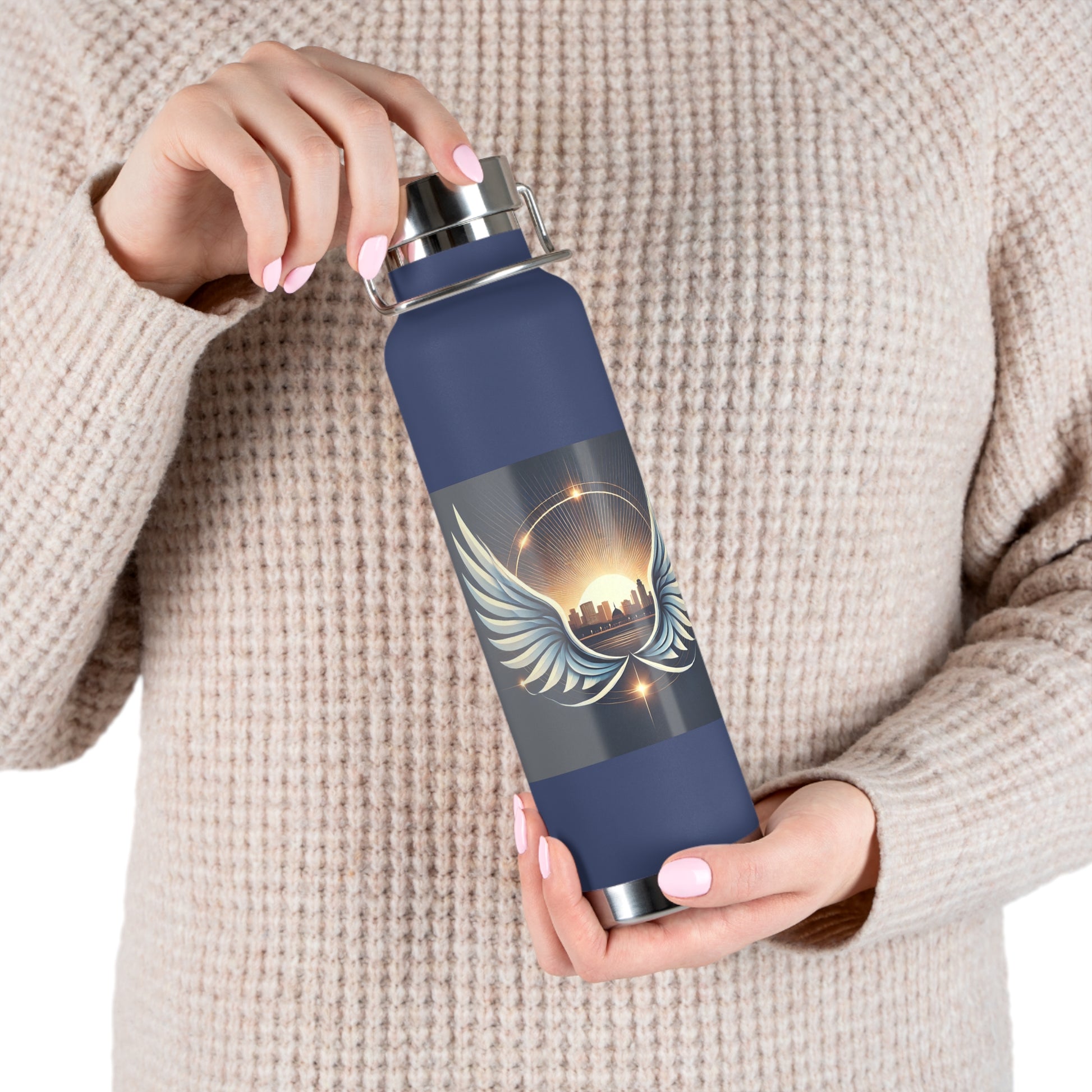 Sunset Wings Copper Vacuum Insulated Bottle, 22oz - American Zionist
