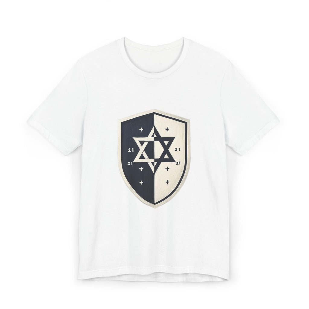 Black and White Shield Unisex Jersey T-Shirt - American Zionist
