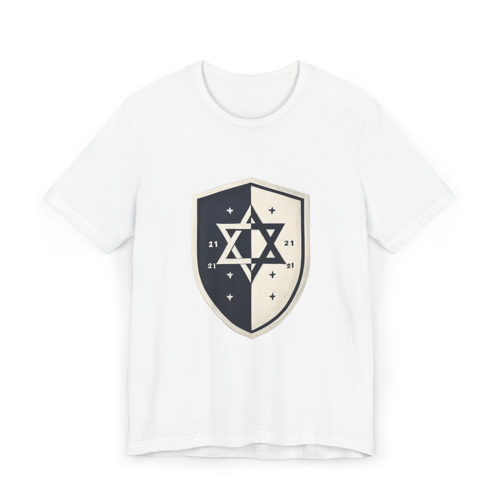 Black and White Shield Unisex Jersey T-Shirt - American Zionist