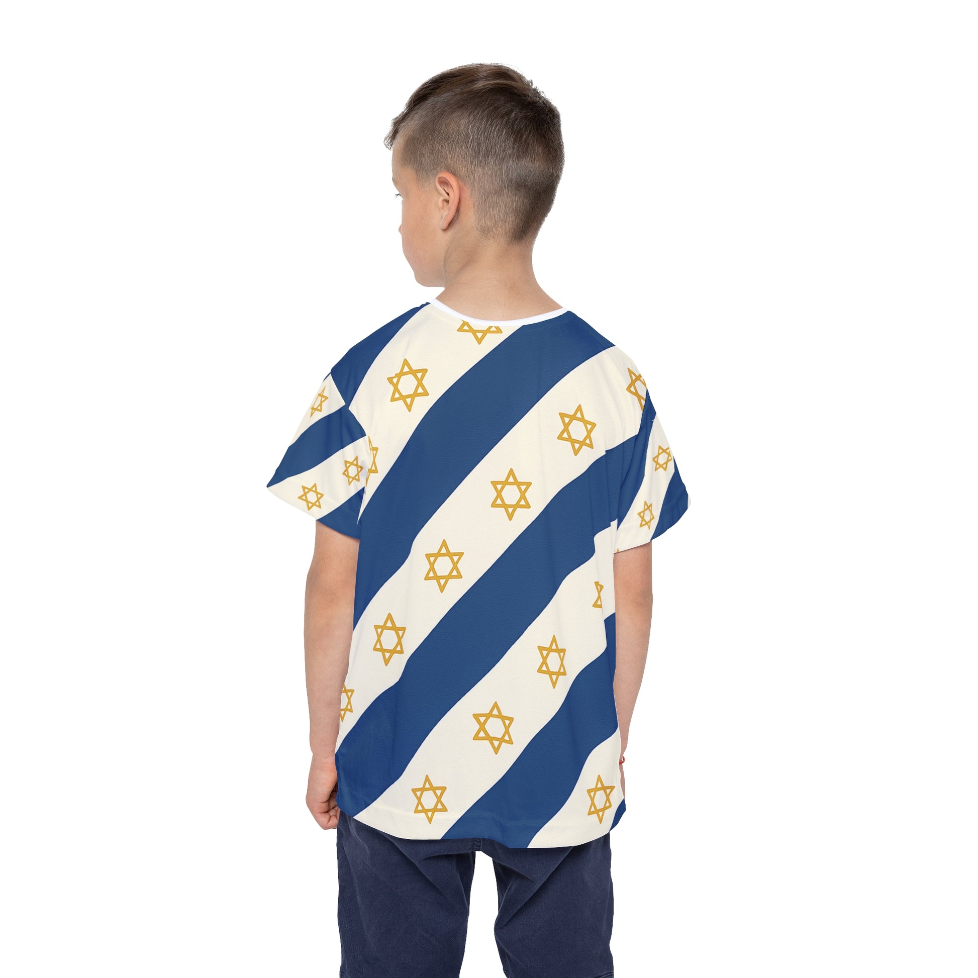 Israel Regalia Stripe Kids Sports Jersey (AOP) - American Zionist