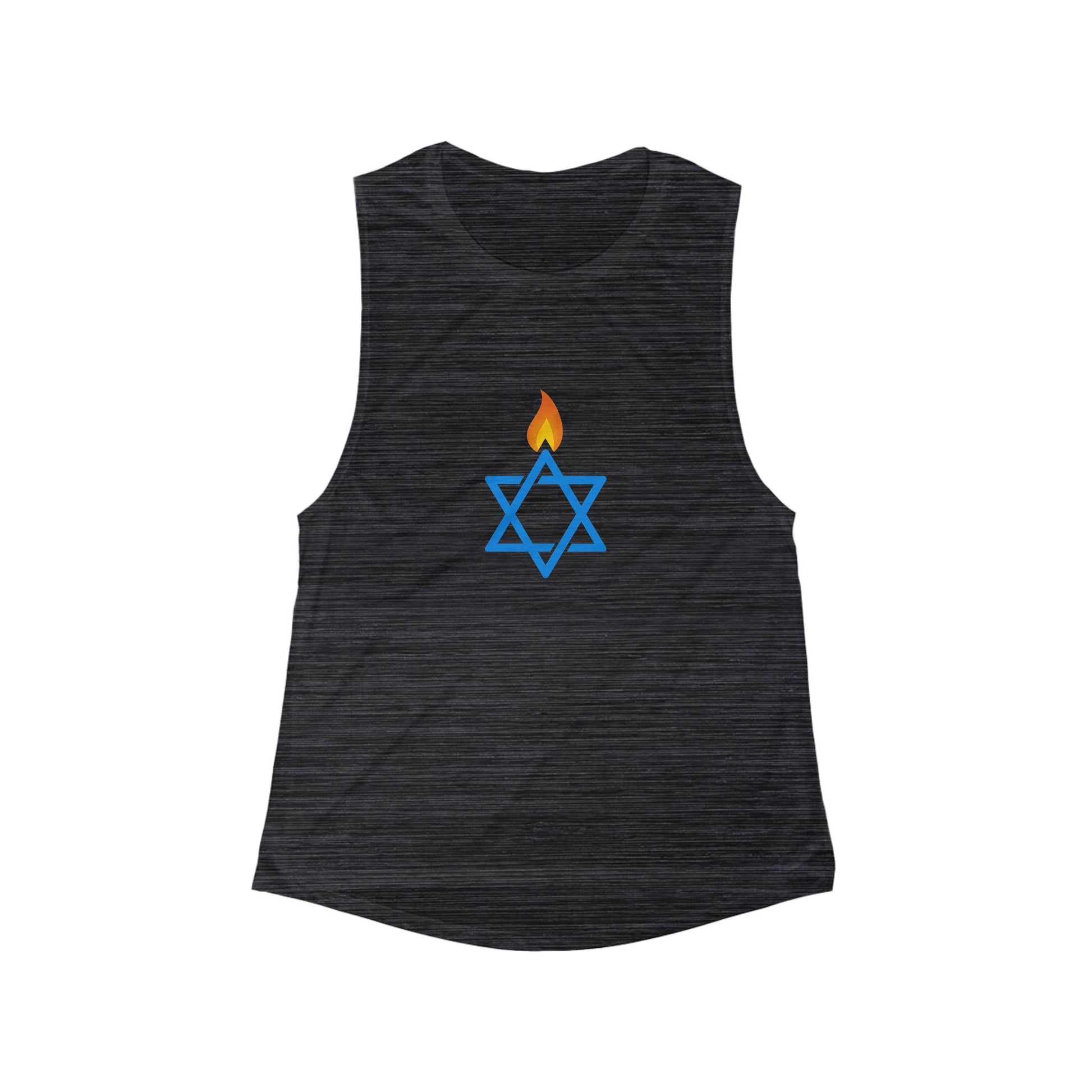 Fire Stars Of David Women's Flowy Scoop Muscle Tank - American Zionist