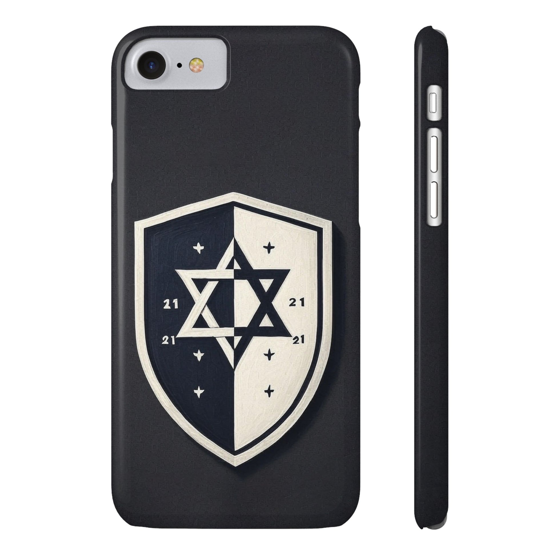 Black and White Shield Slim Phone Cases - American Zionist