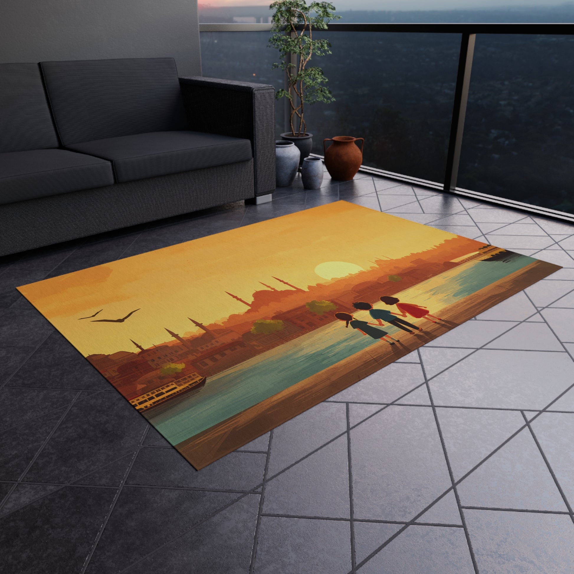 Kids by the Bay Outdoor Rug - American Zionist
