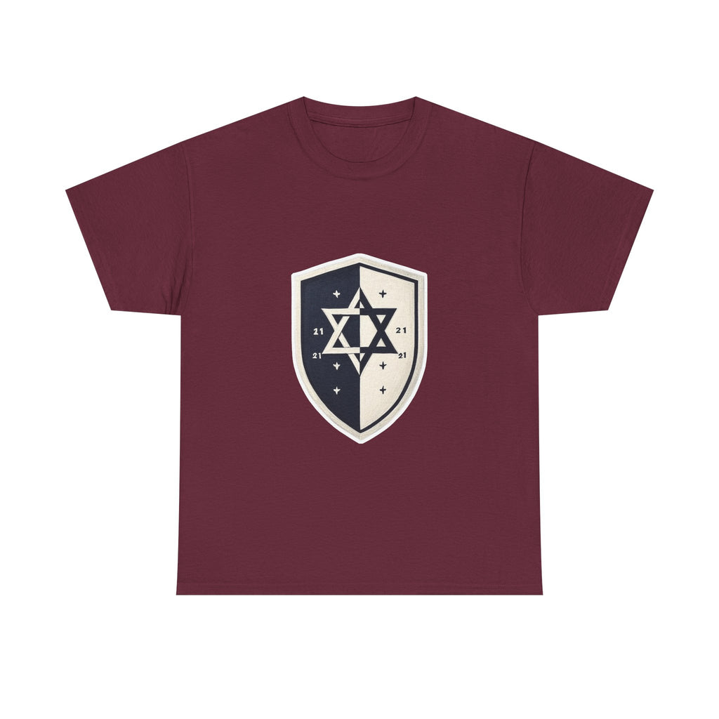 Black and White Shield Unisex Heavy Cotton Tee - American Zionist