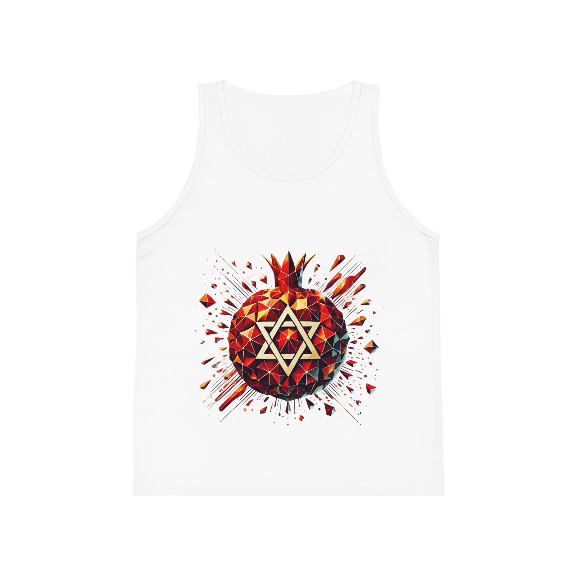 Pomegranate Star of David Kid's Jersey Tank Top - American Zionist