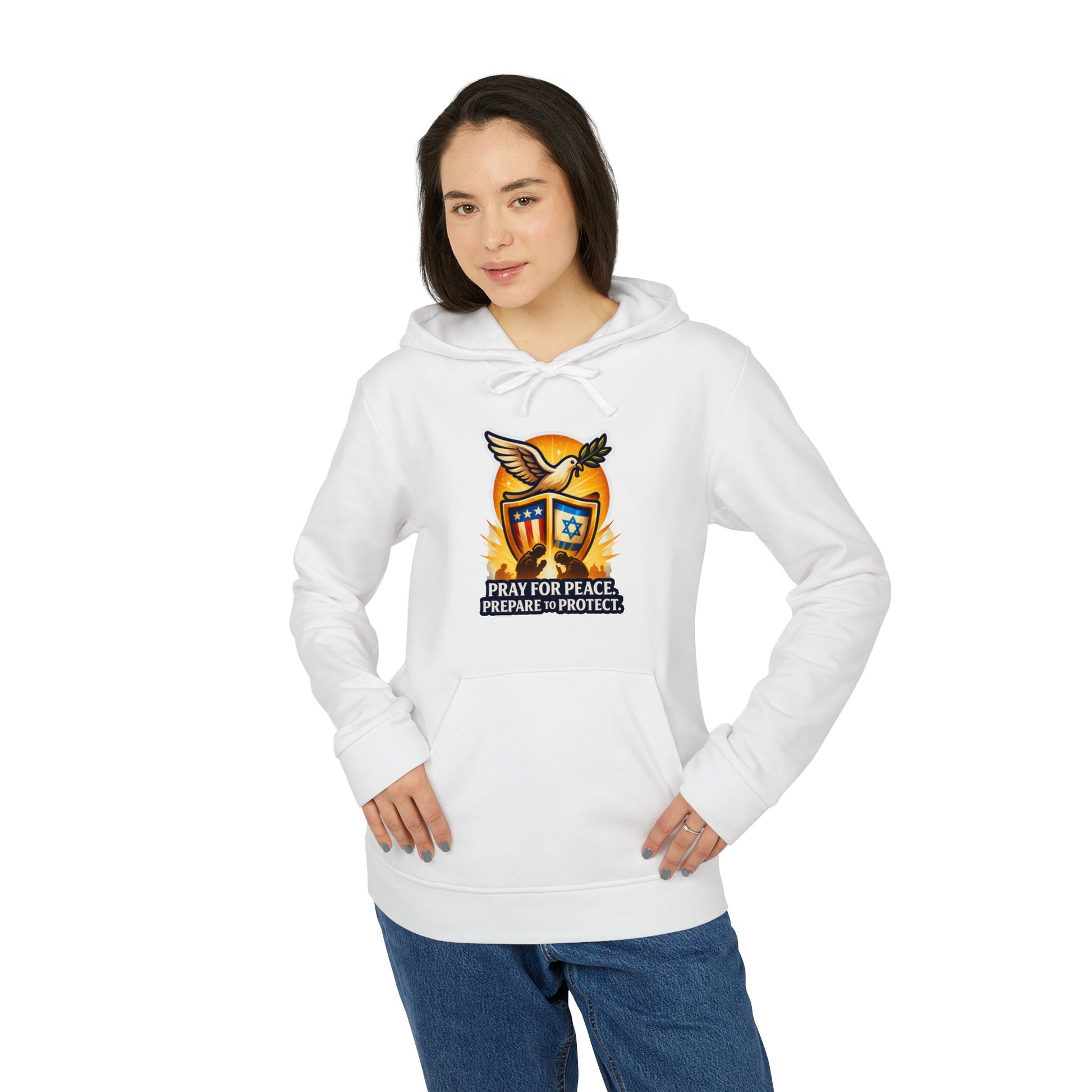 Pray For Peace adidas Unisex Fleece Hoodie - American Zionist