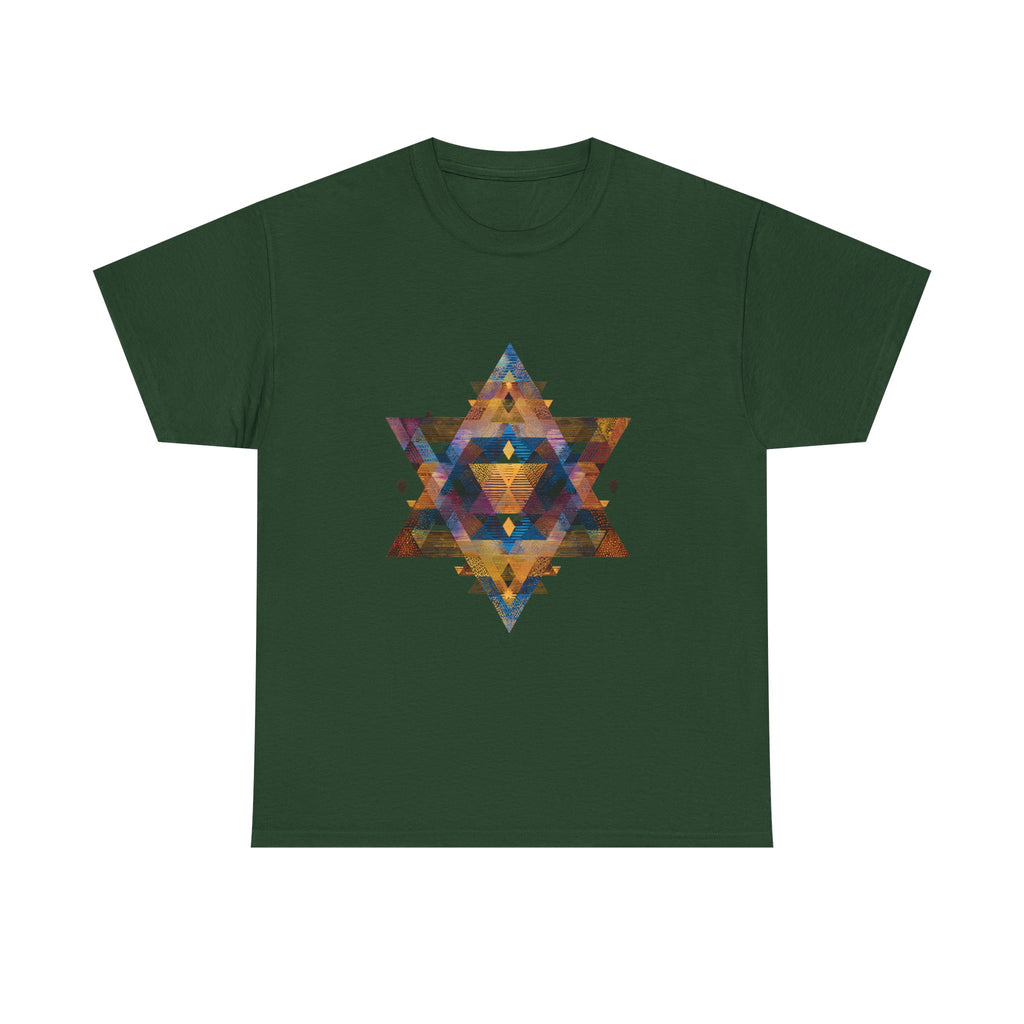 Star of David Geometric Unisex Heavy Cotton Tee - American Zionist