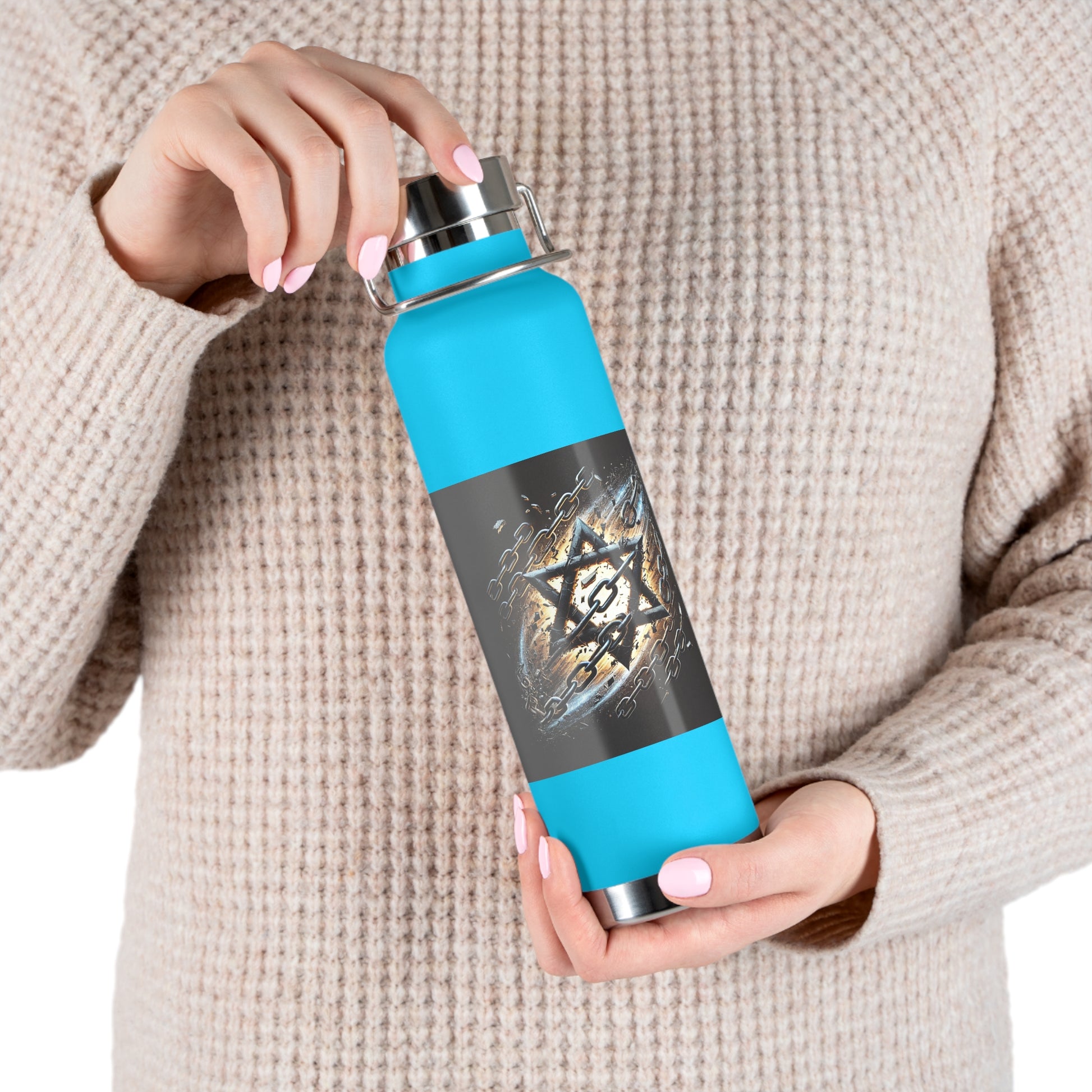 Galaxy Star of David Copper Vacuum Insulated Bottle, 22oz - American Zionist