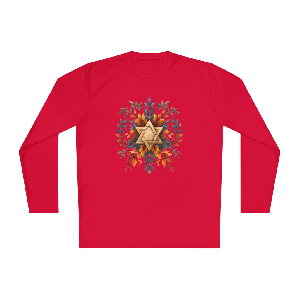 Star of David Wreath Unisex Lightweight Long Sleeve Tee - American Zionist