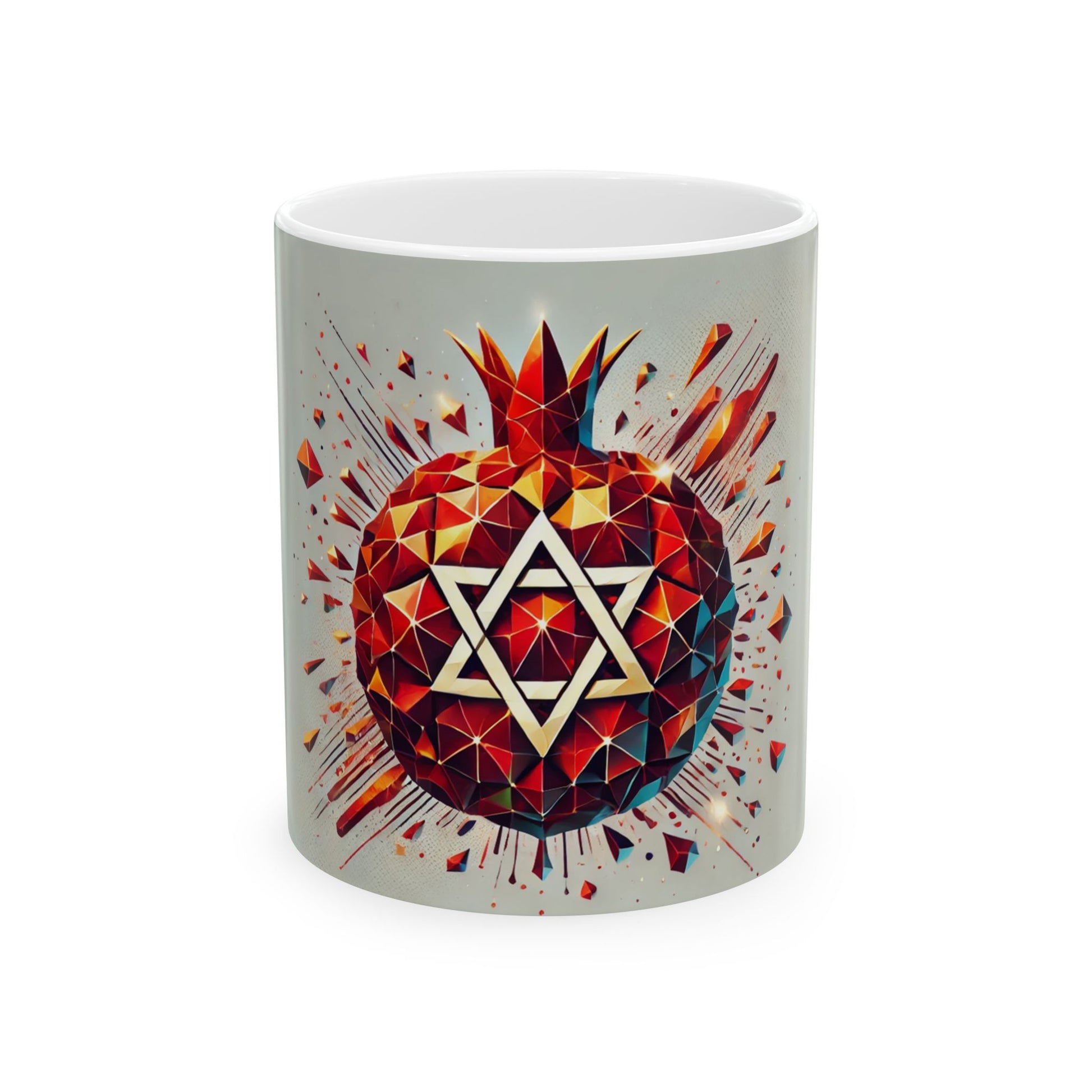 Pomegranate Star of David Ceramic Mug 11oz, 150z - American Zionist