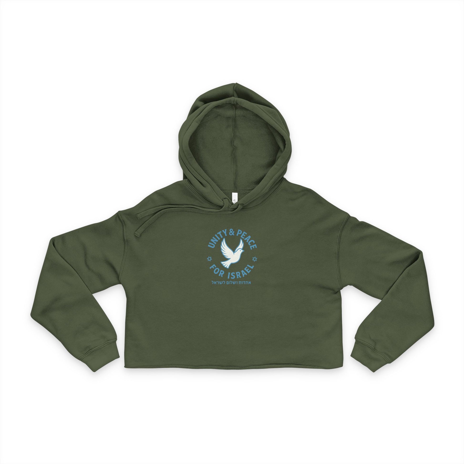 Unity Peace For Israel Women's Cropped Hoodie - American Zionist