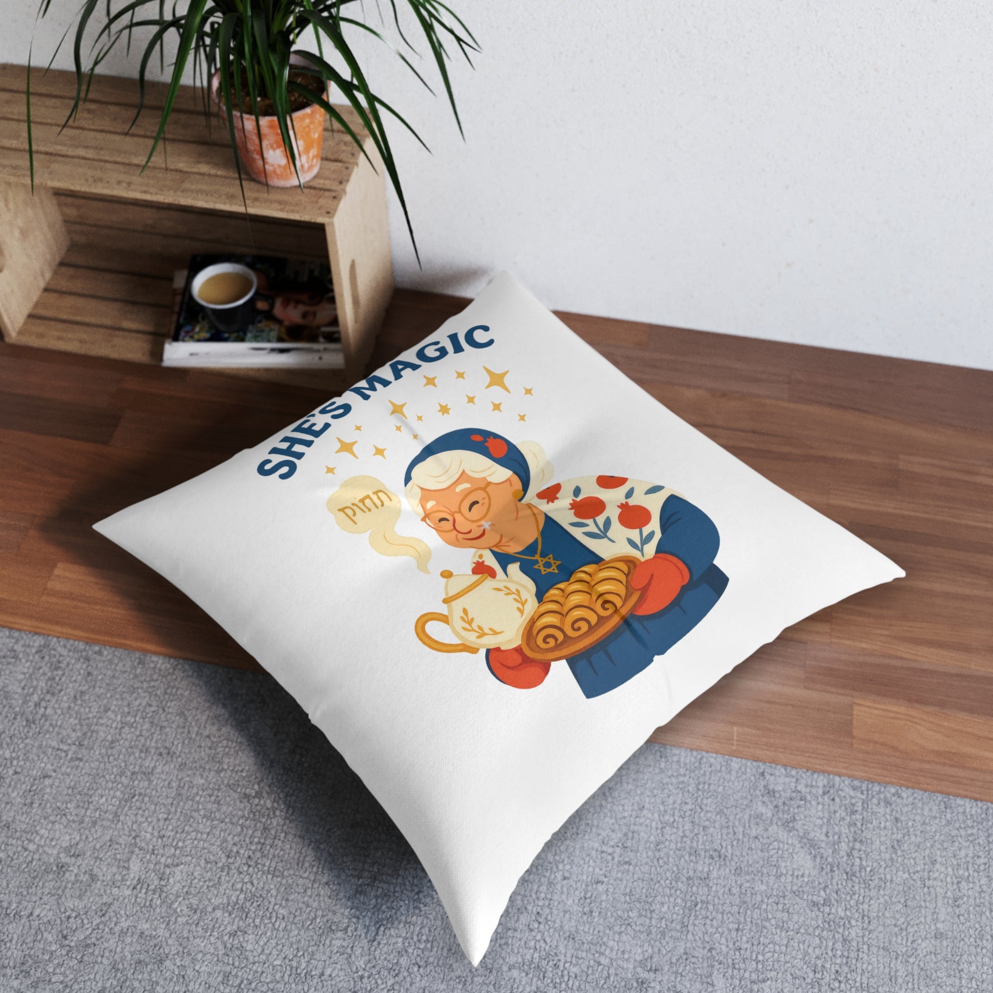 Grandma Magic Tufted Floor Pillow, Square - American Zionist