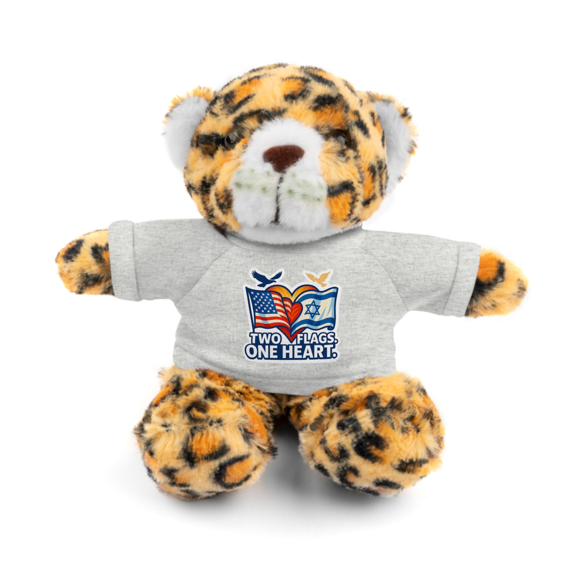 Two Flags. One Heart Stuffed Animals with Tee - American Zionist