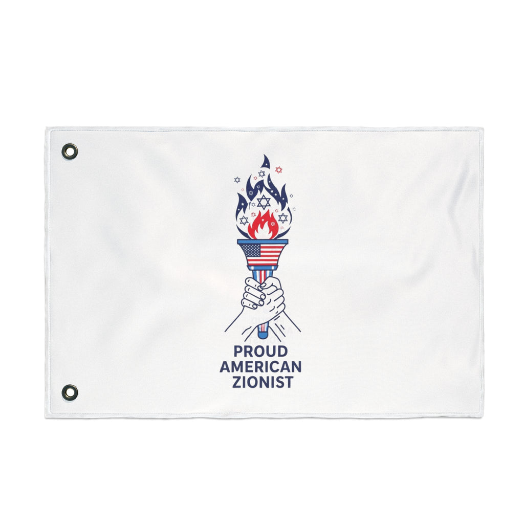 Proud American Zionist Torch Double Sided Flag - American Zionist