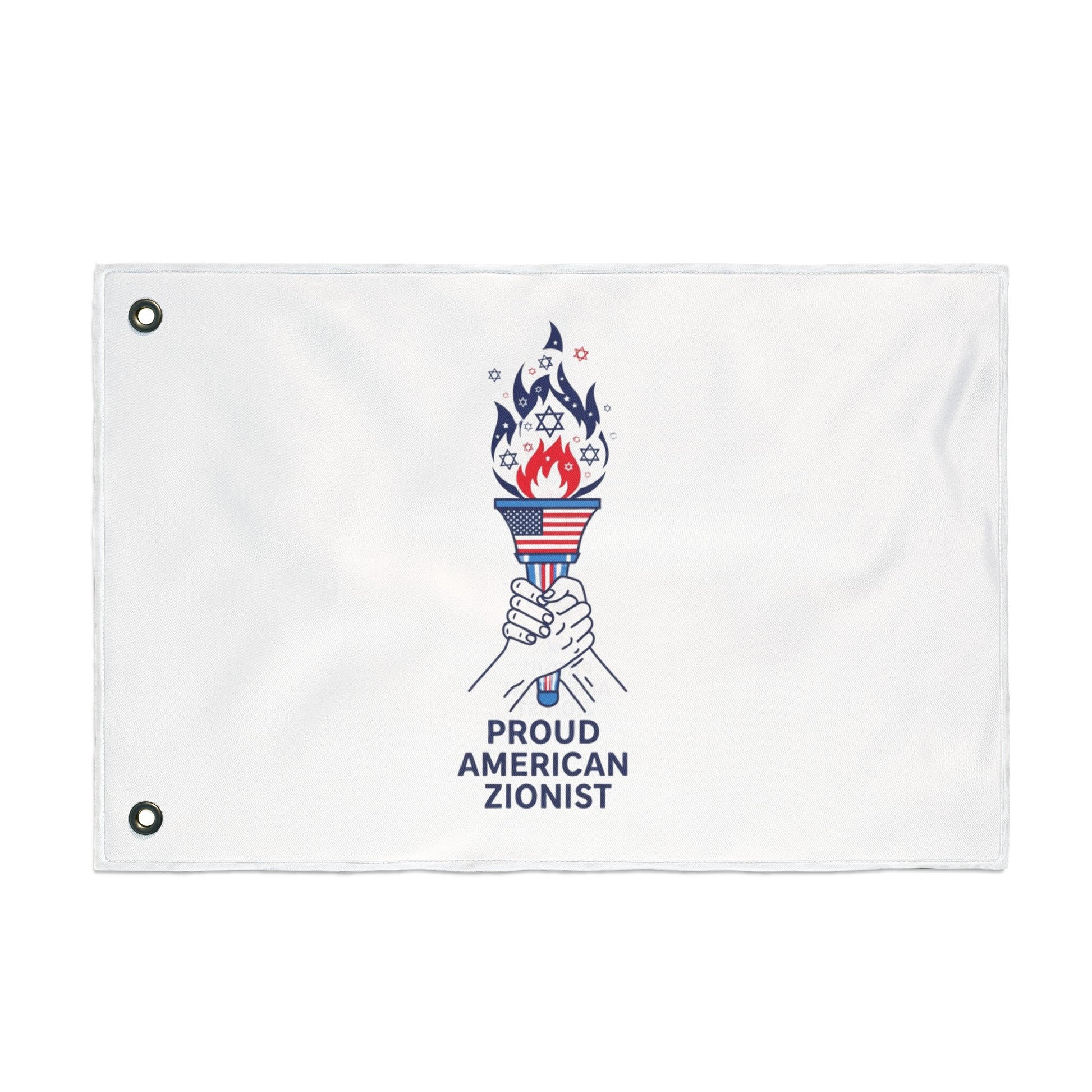 Proud American Zionist Torch Double Sided Flag - American Zionist