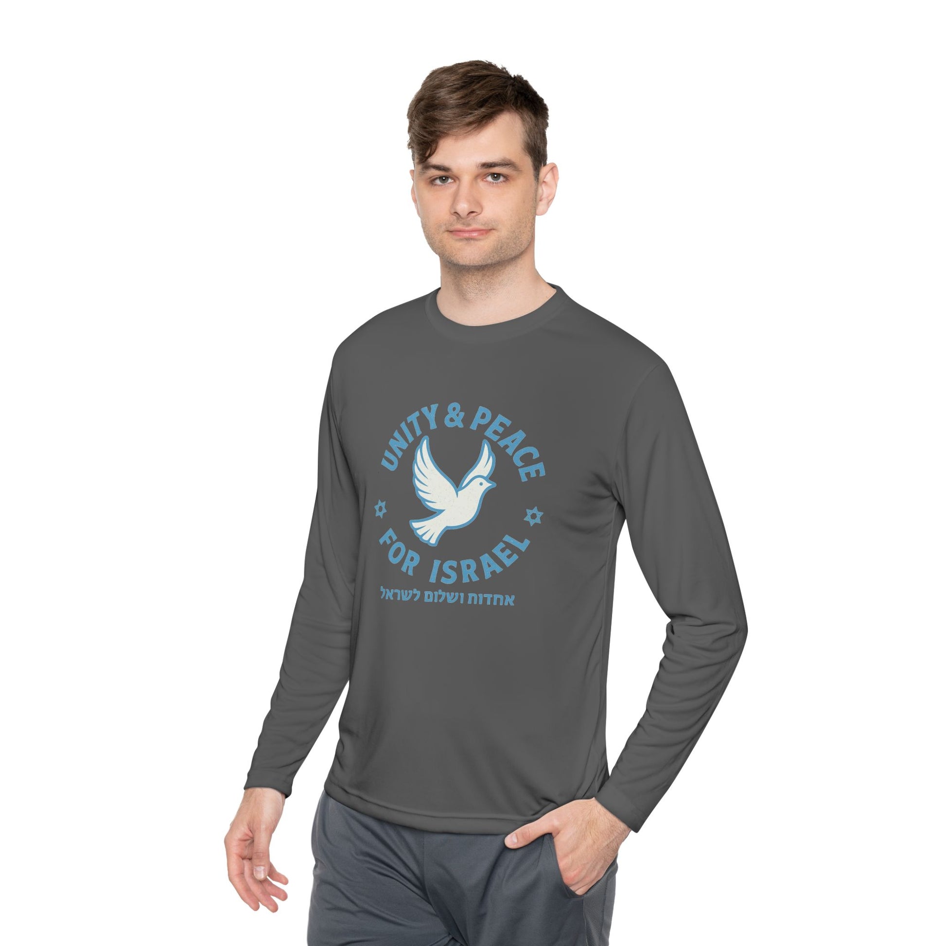 Unity Peace For Israel Unisex Lightweight Long Sleeve Tee - American Zionist