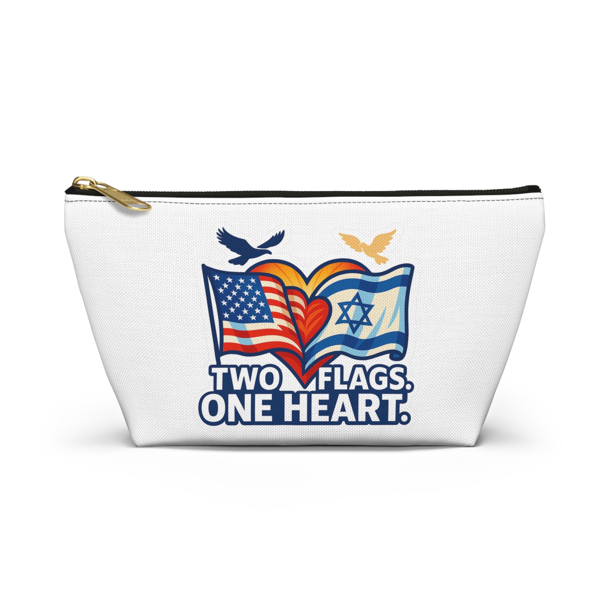 Two Flags. One Heart Accessory Pouch w T - bottom - American Zionist