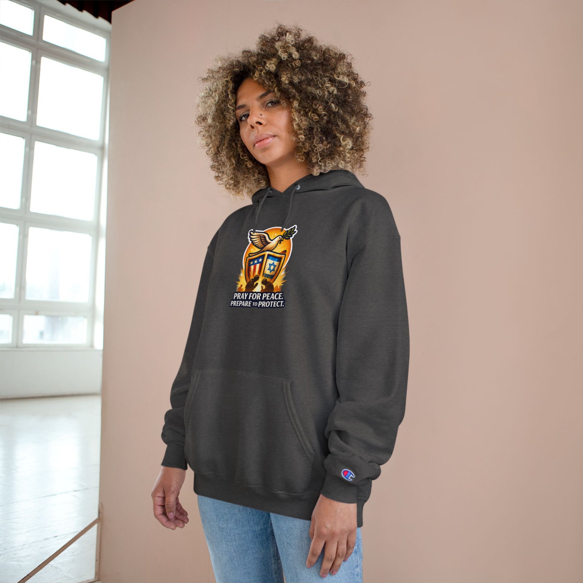 Pray For Peace Champion Hoodie - American Zionist