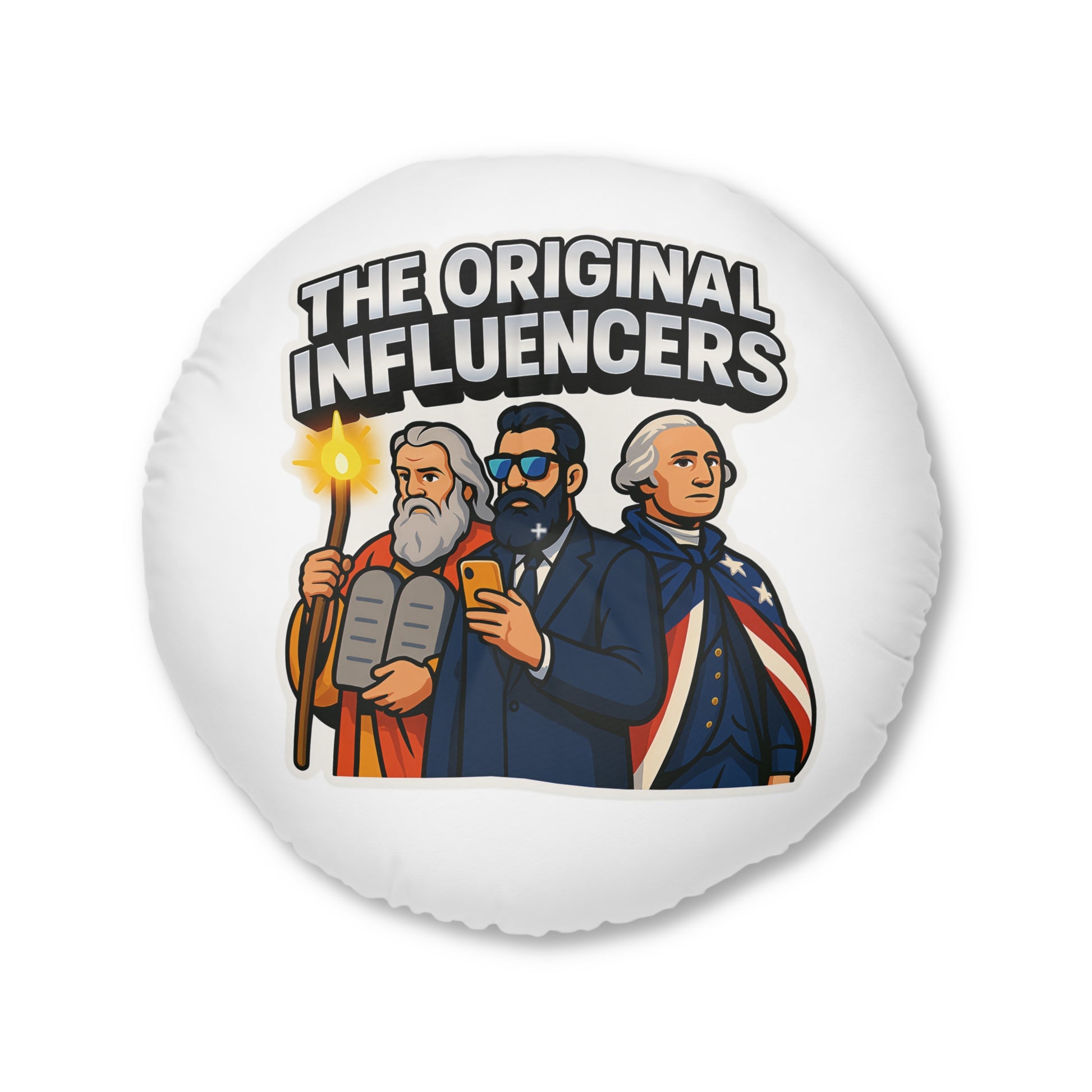 Original Influencers Tufted Floor Pillow, Round - American Zionist