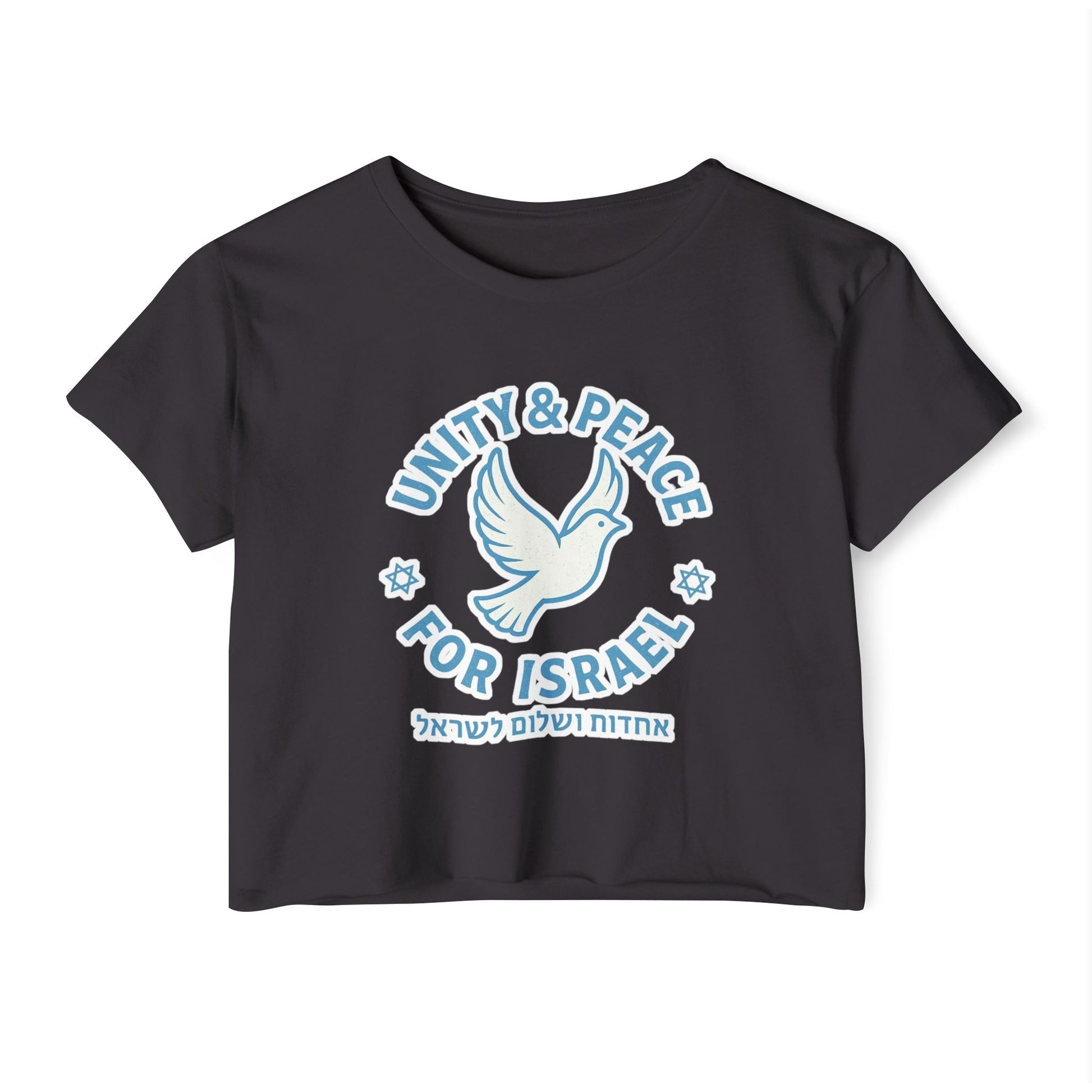 Unity Peace For Israel Women's Festival Crop Top - American Zionist