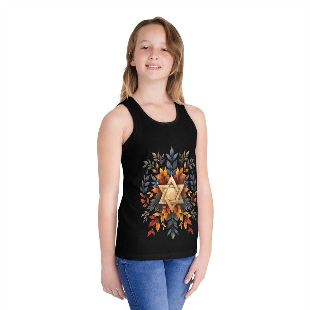 Star of David Wreath Kid's Jersey Tank Top - American Zionist