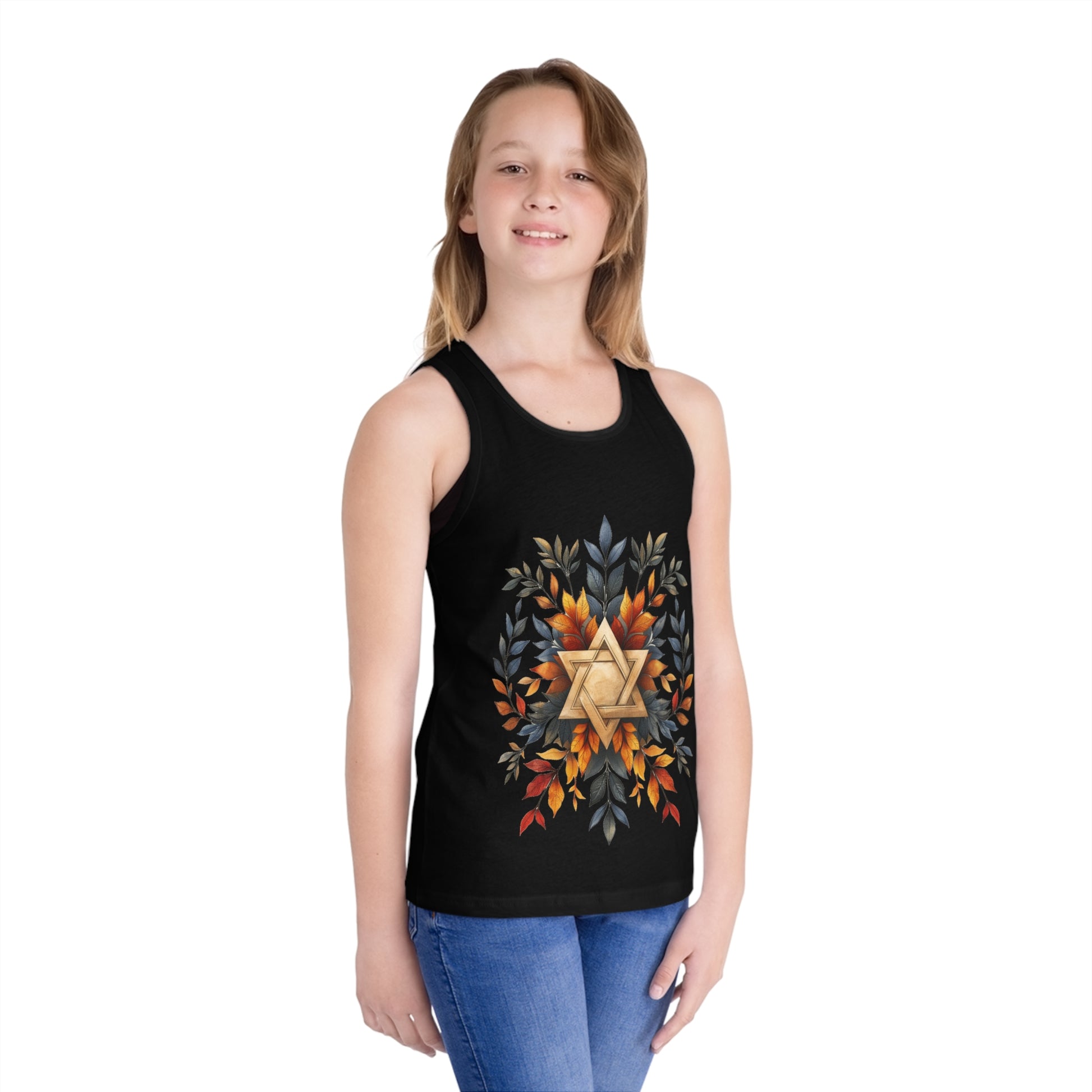 Star of David Wreath Kid's Jersey Tank Top - American Zionist