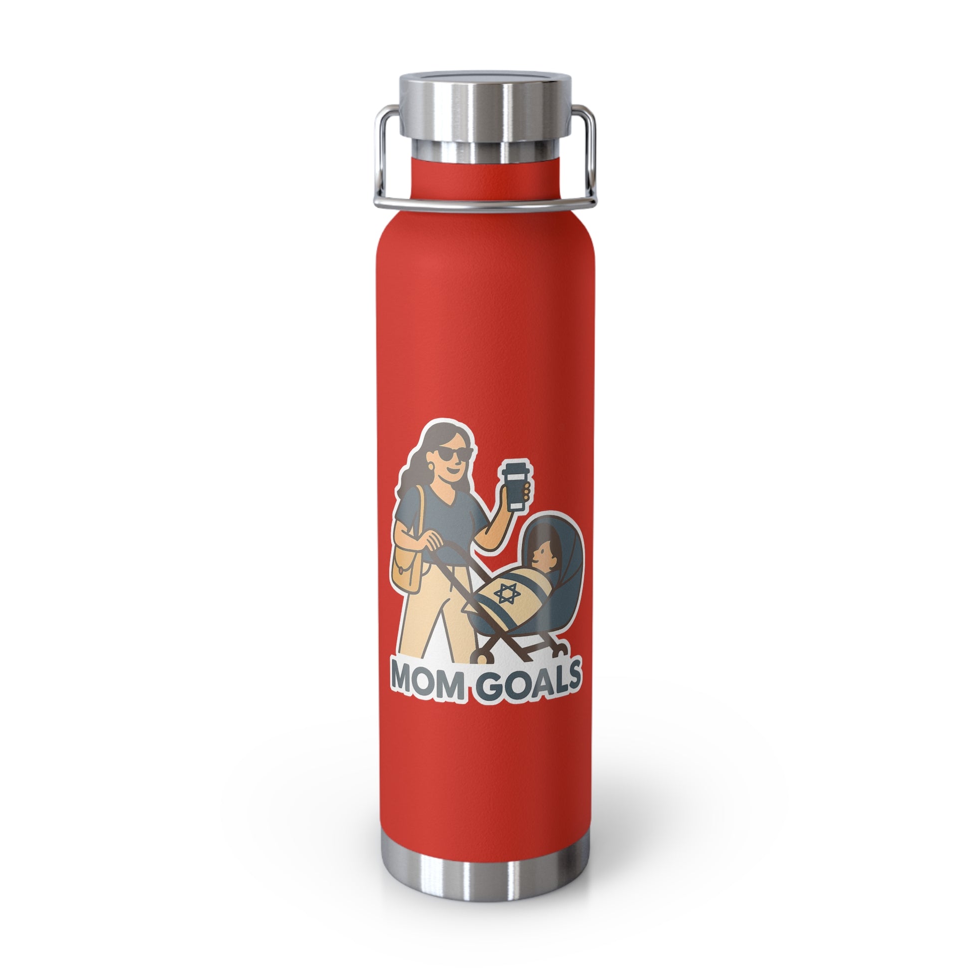 Mom Goals Copper Vacuum Insulated Bottle, 22oz - American Zionist