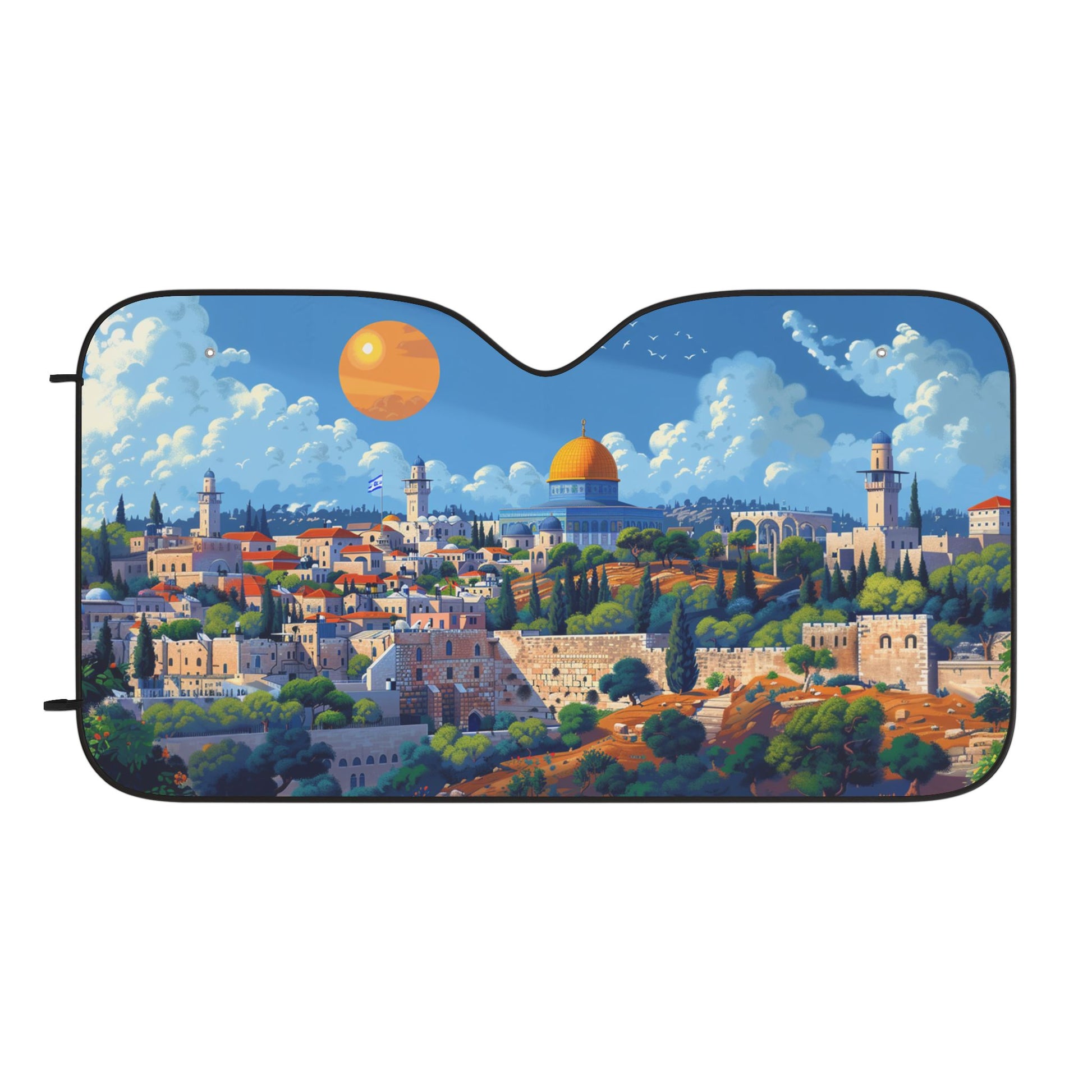 Jerusalem City Skyline Car Sun Shades - American Zionist