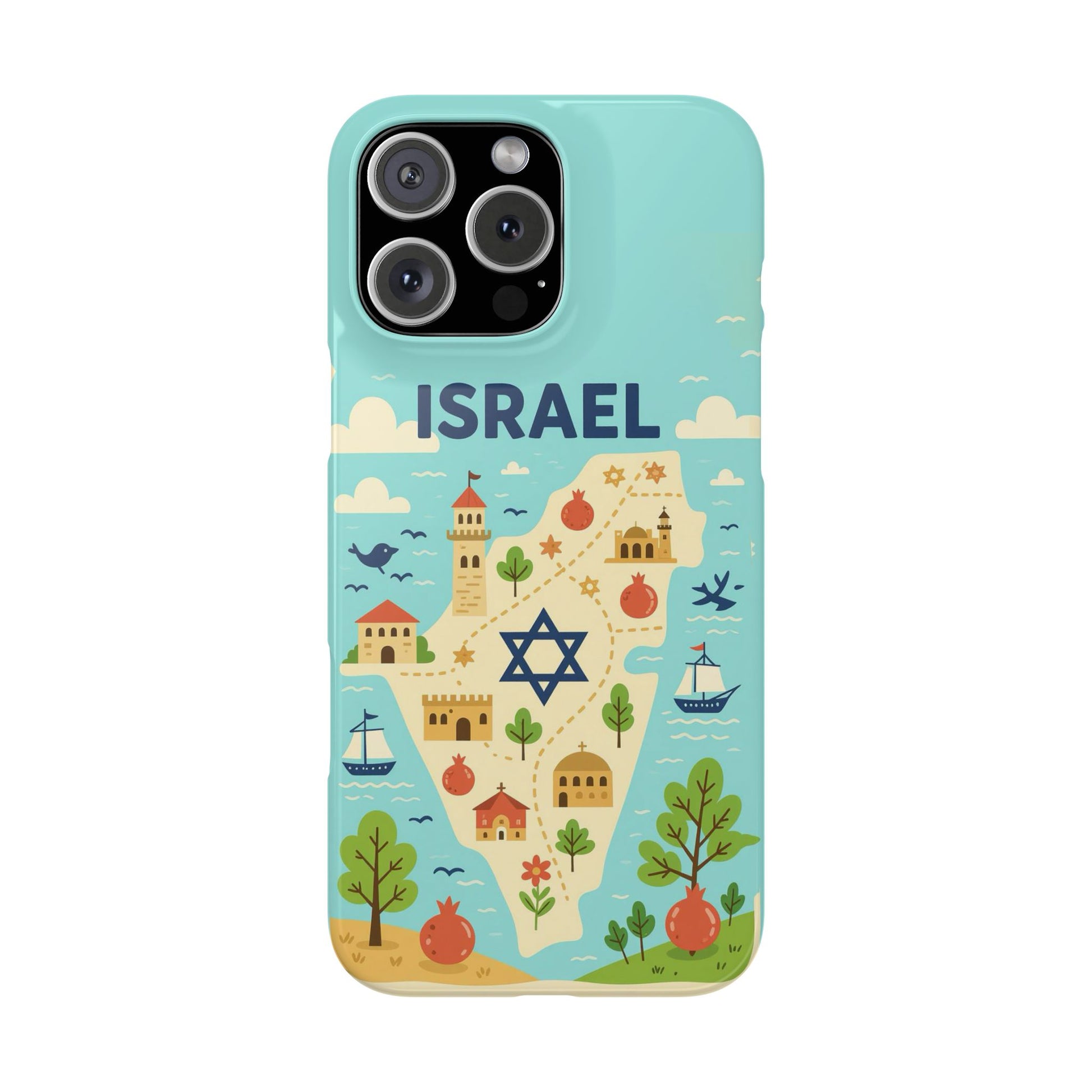 Map of Israel Slim Phone Cases - American Zionist