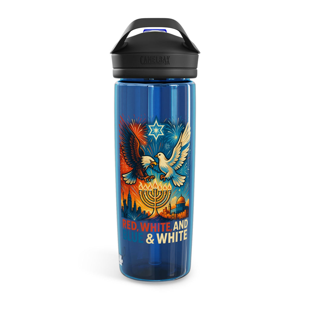 Red White And Blue Water Bottle, 20oz\25oz - American Zionist
