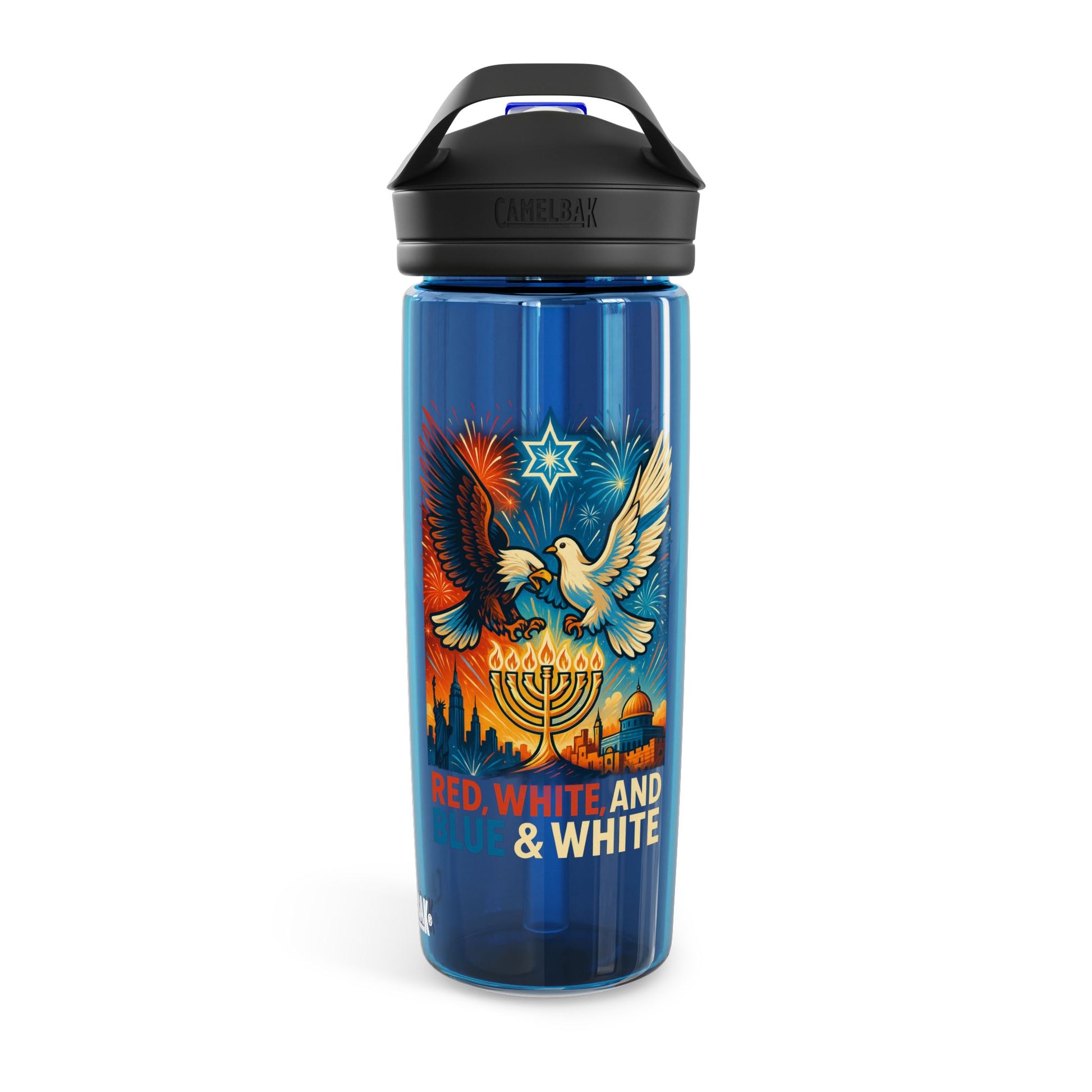 Red White And Blue Water Bottle, 20oz\25oz - American Zionist