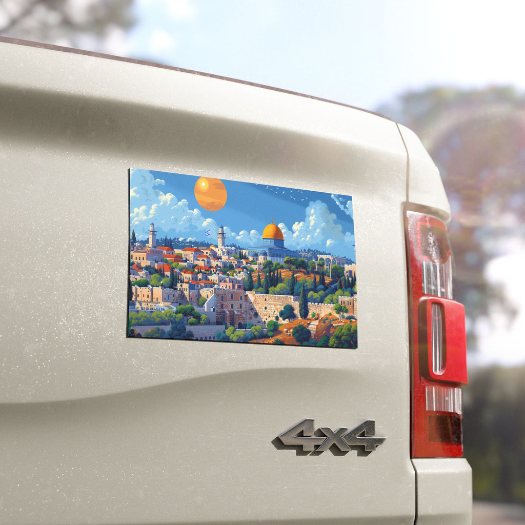 Jerusalem City Skyline Car Magnets - American Zionist