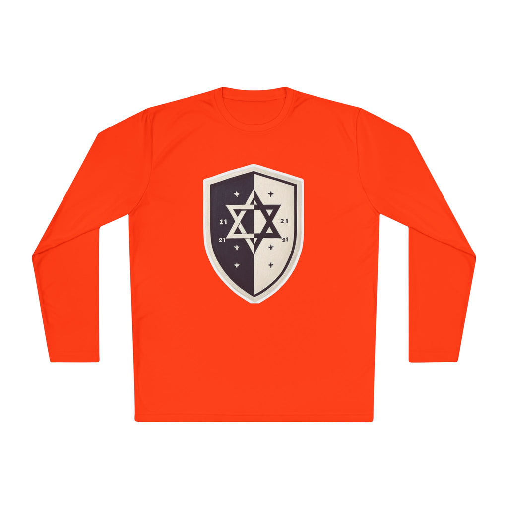 Black and White Shield Unisex Lightweight Long Sleeve Tee - American Zionist