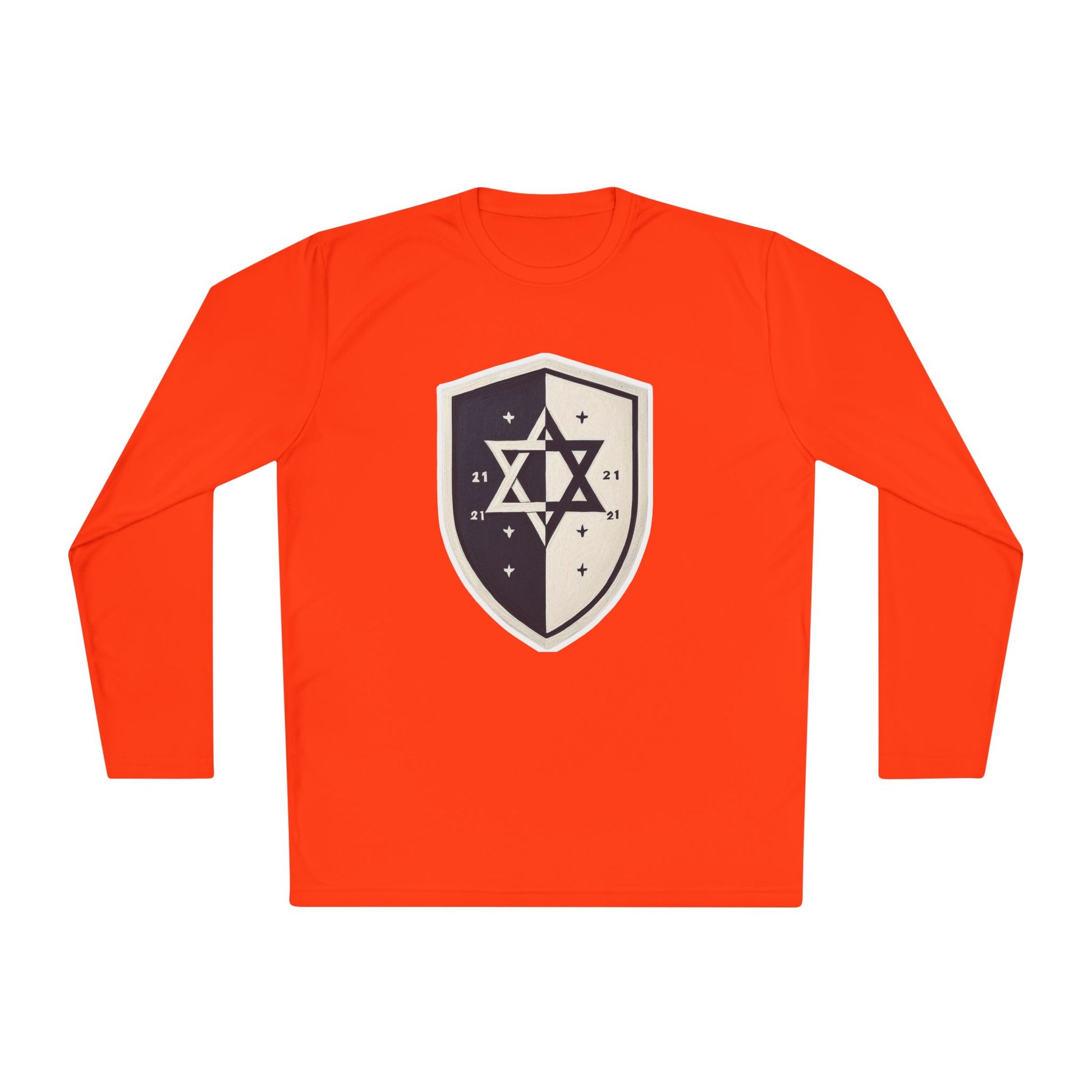 Black and White Shield Unisex Lightweight Long Sleeve Tee - American Zionist