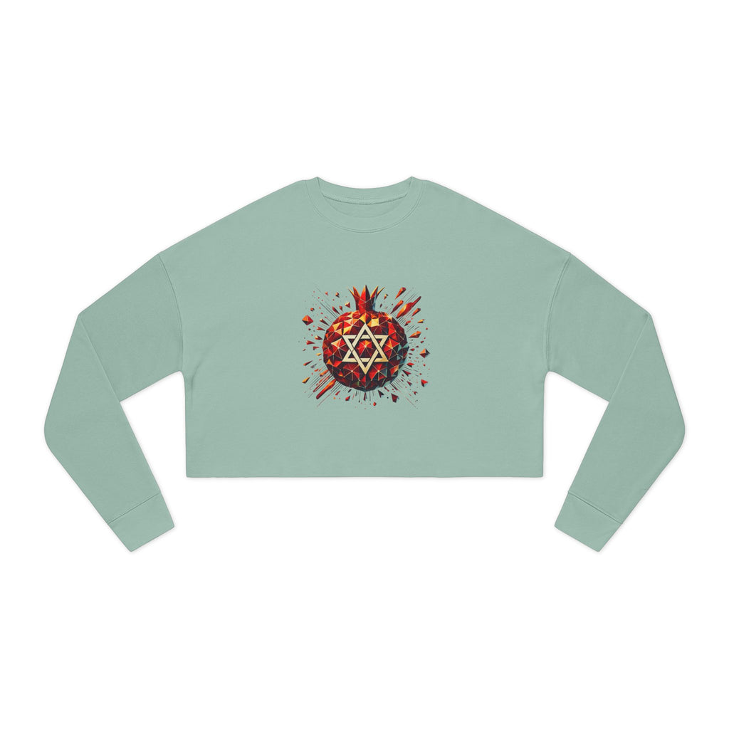 Pomegranate Star of David Women's Cropped Sweatshirt - American Zionist