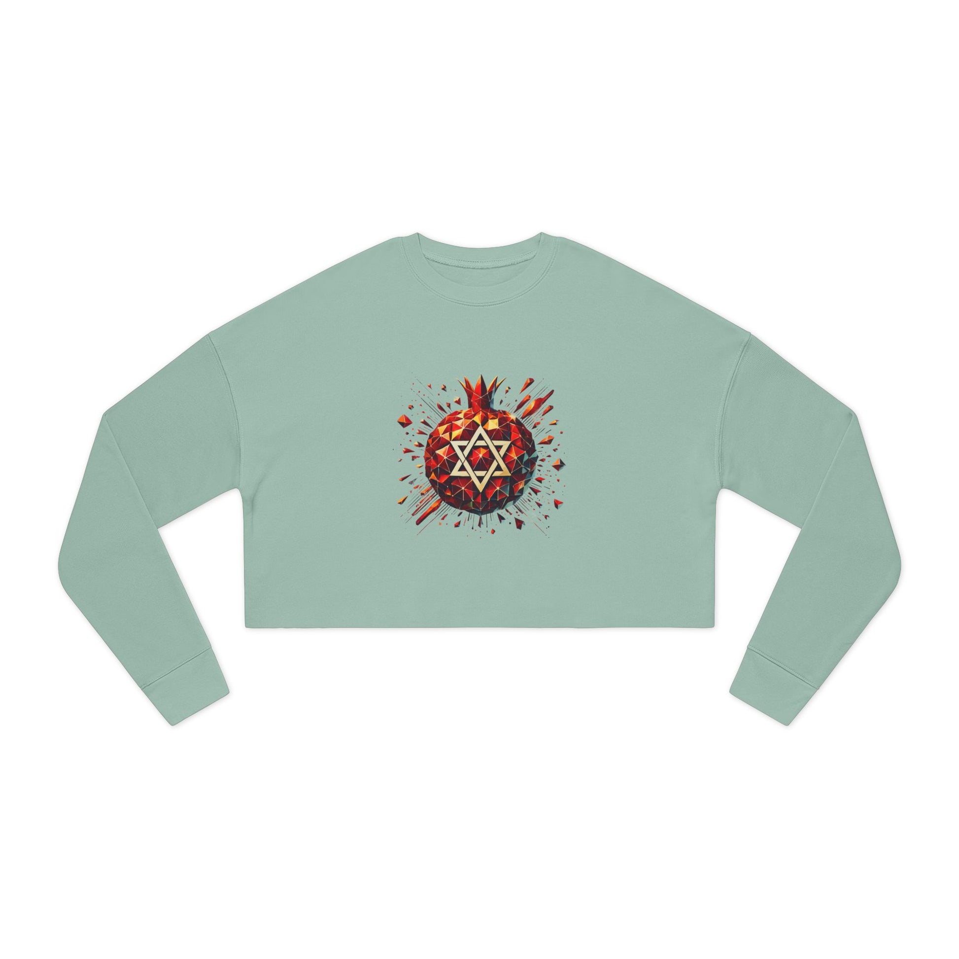 Pomegranate Star of David Women's Cropped Sweatshirt - American Zionist